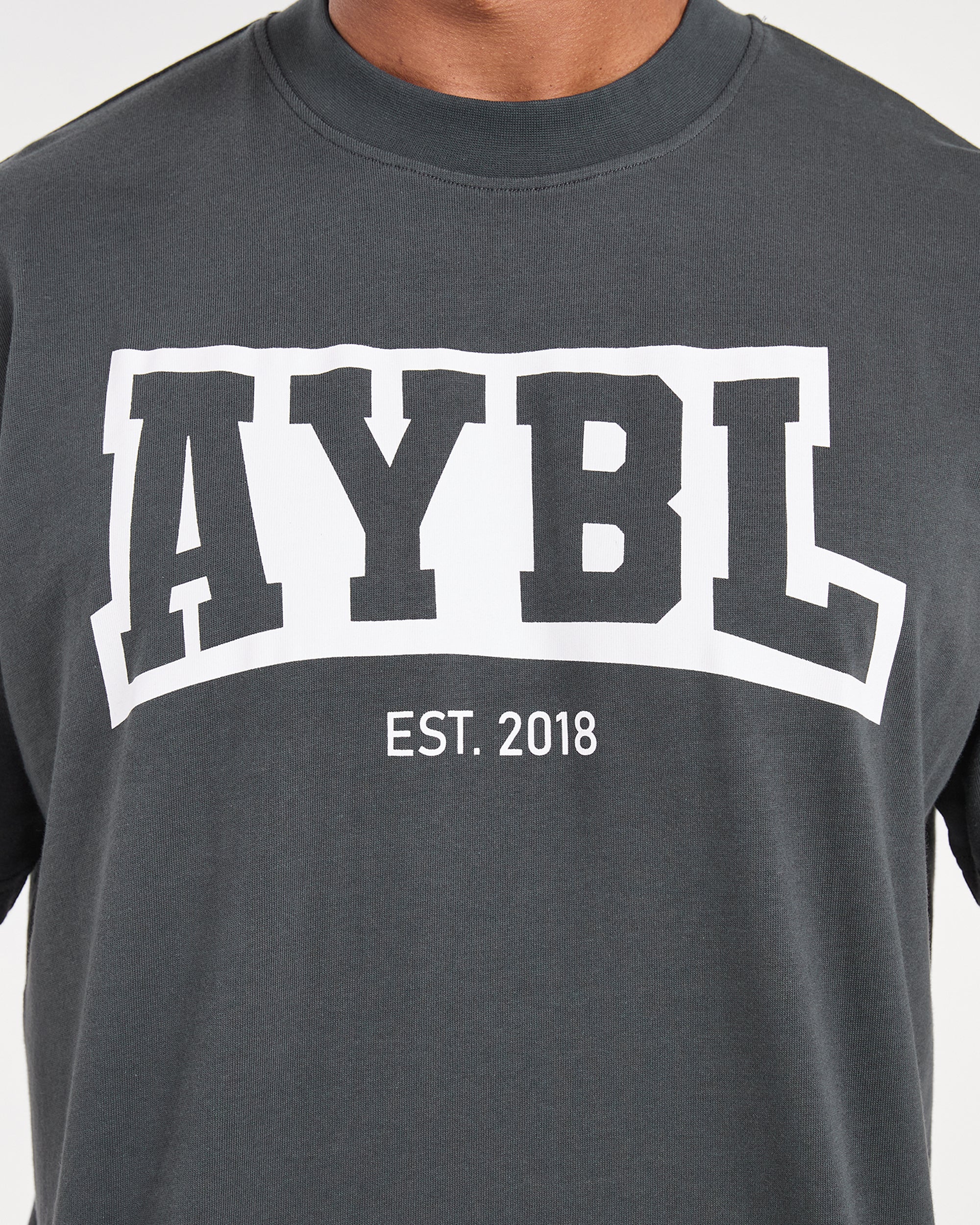 Academy Oversized T Shirt - Charcoal - Image 5