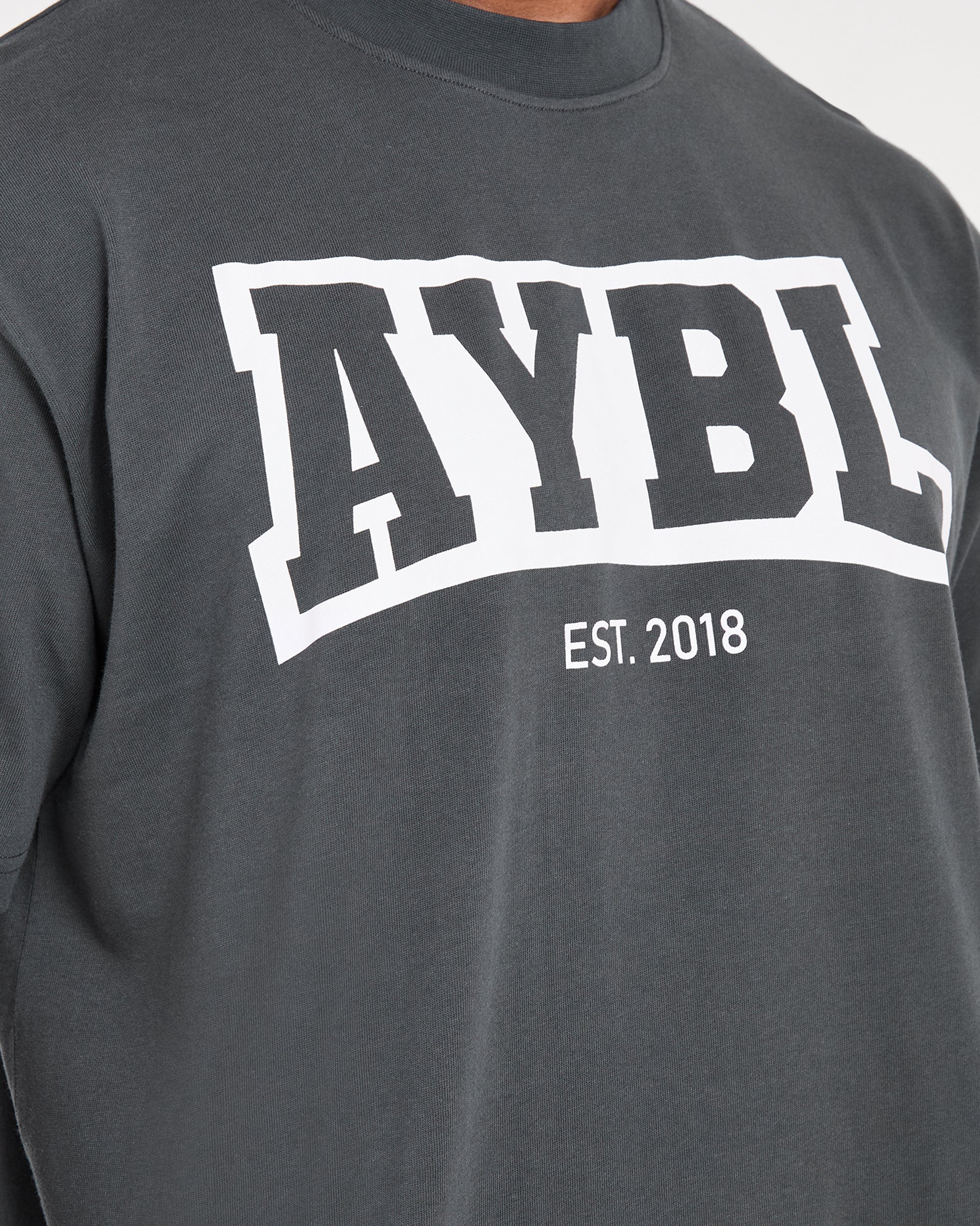 Academy Oversized T Shirt - Charcoal - Image 6
