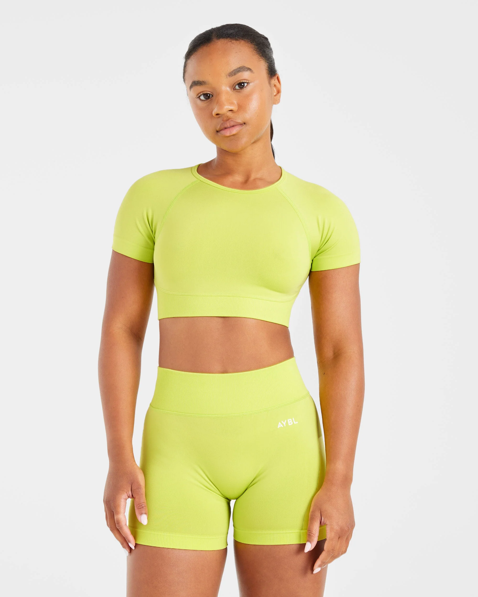 Adapt Seamless Crop Top - Lime Vert