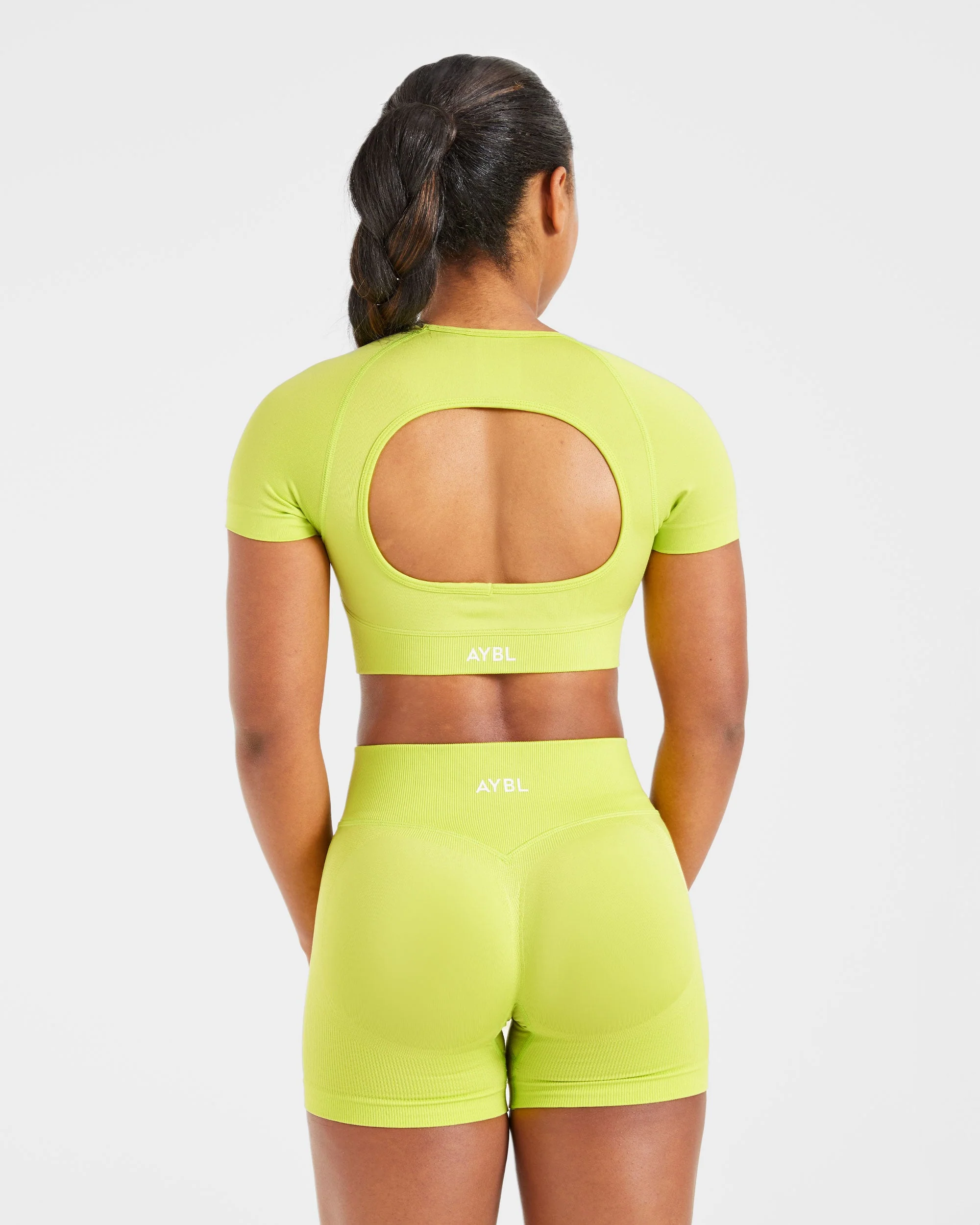 Adapt Seamless Crop Top - Lime Vert - Image 2