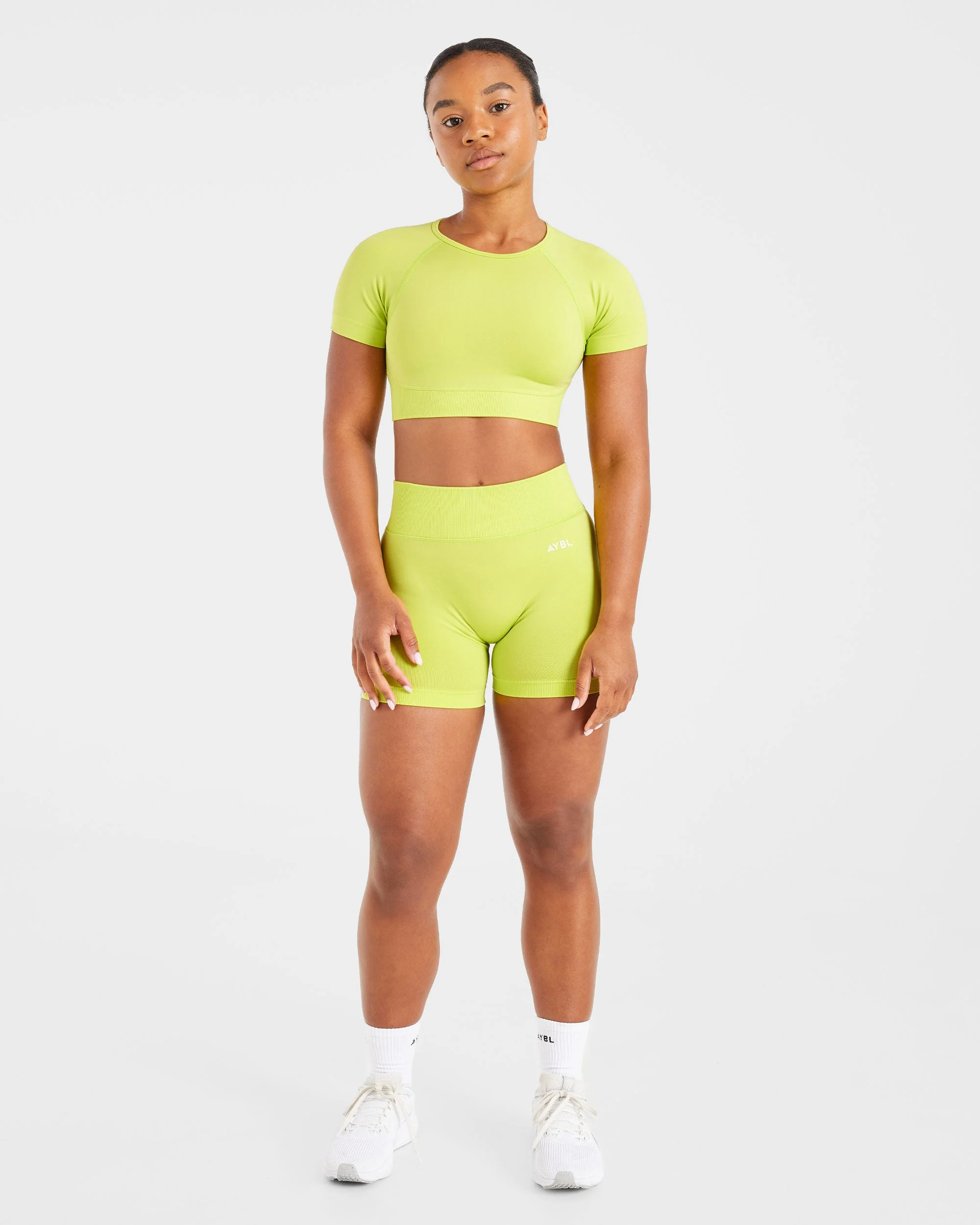 Adapt Seamless Crop Top - Lime Vert - Image 3