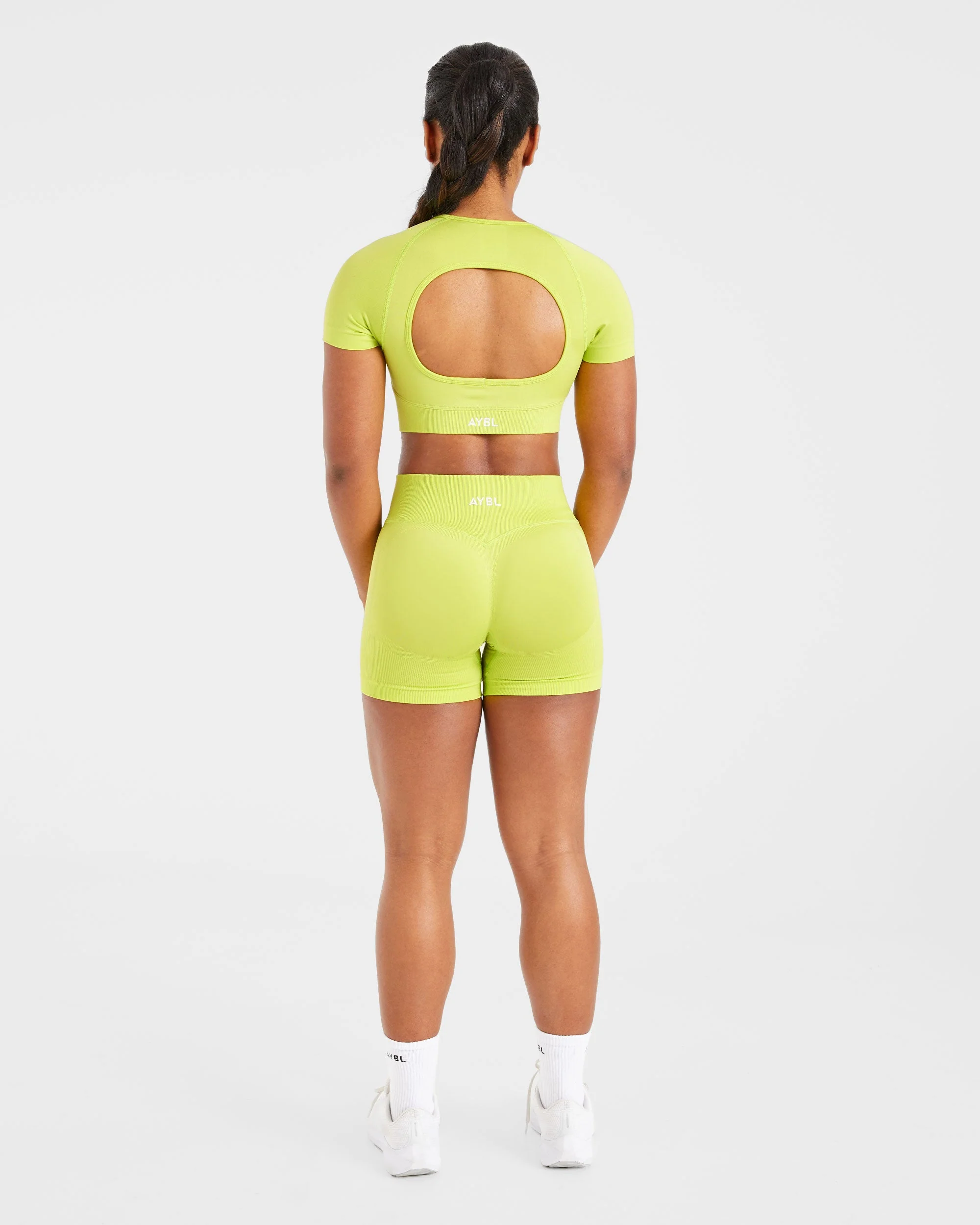 Adapt Seamless Crop Top - Lime Vert - Image 4