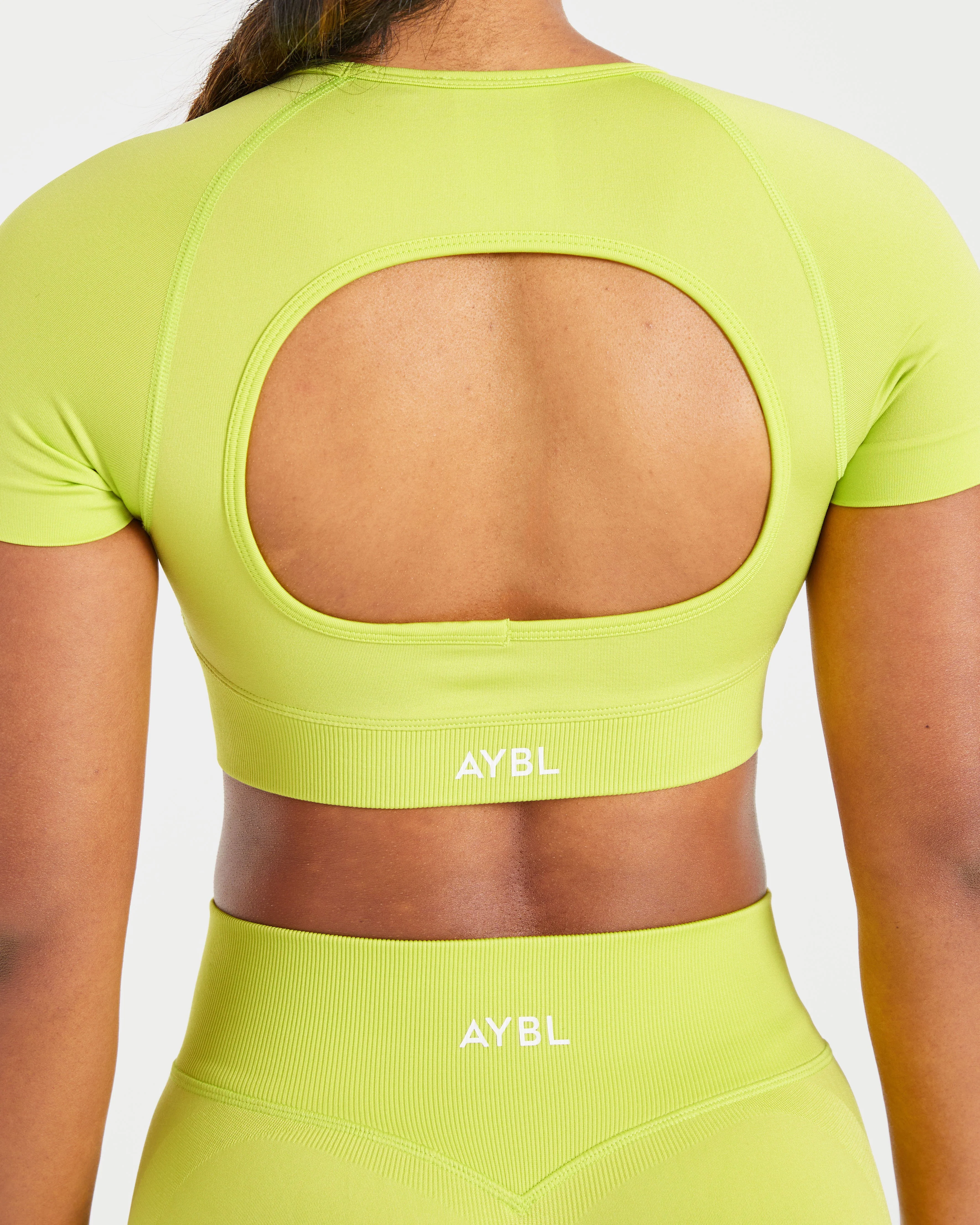 Adapt Seamless Crop Top - Lime Vert - Image 6