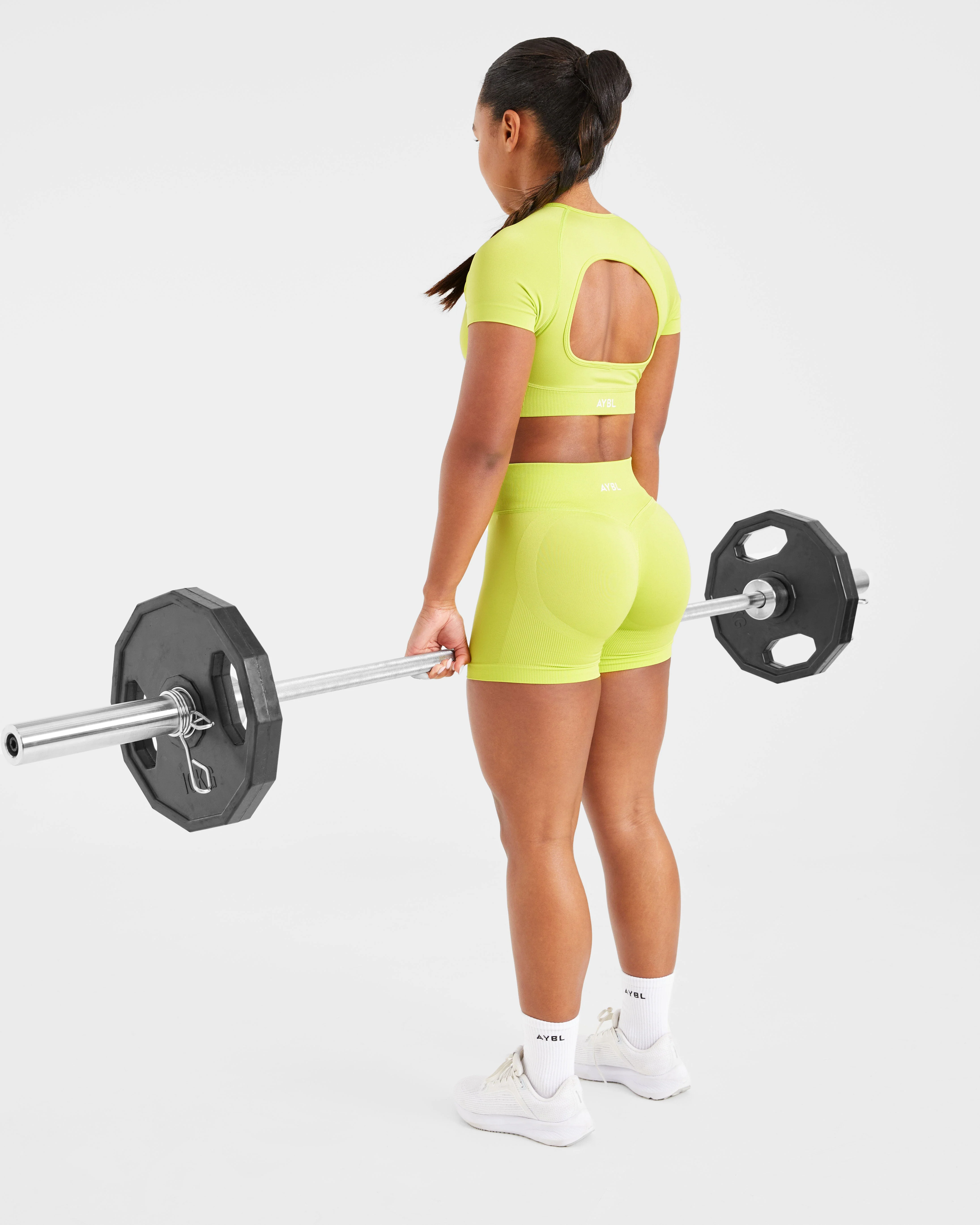 Adapt Seamless Crop Top - Lime Vert - Image 7