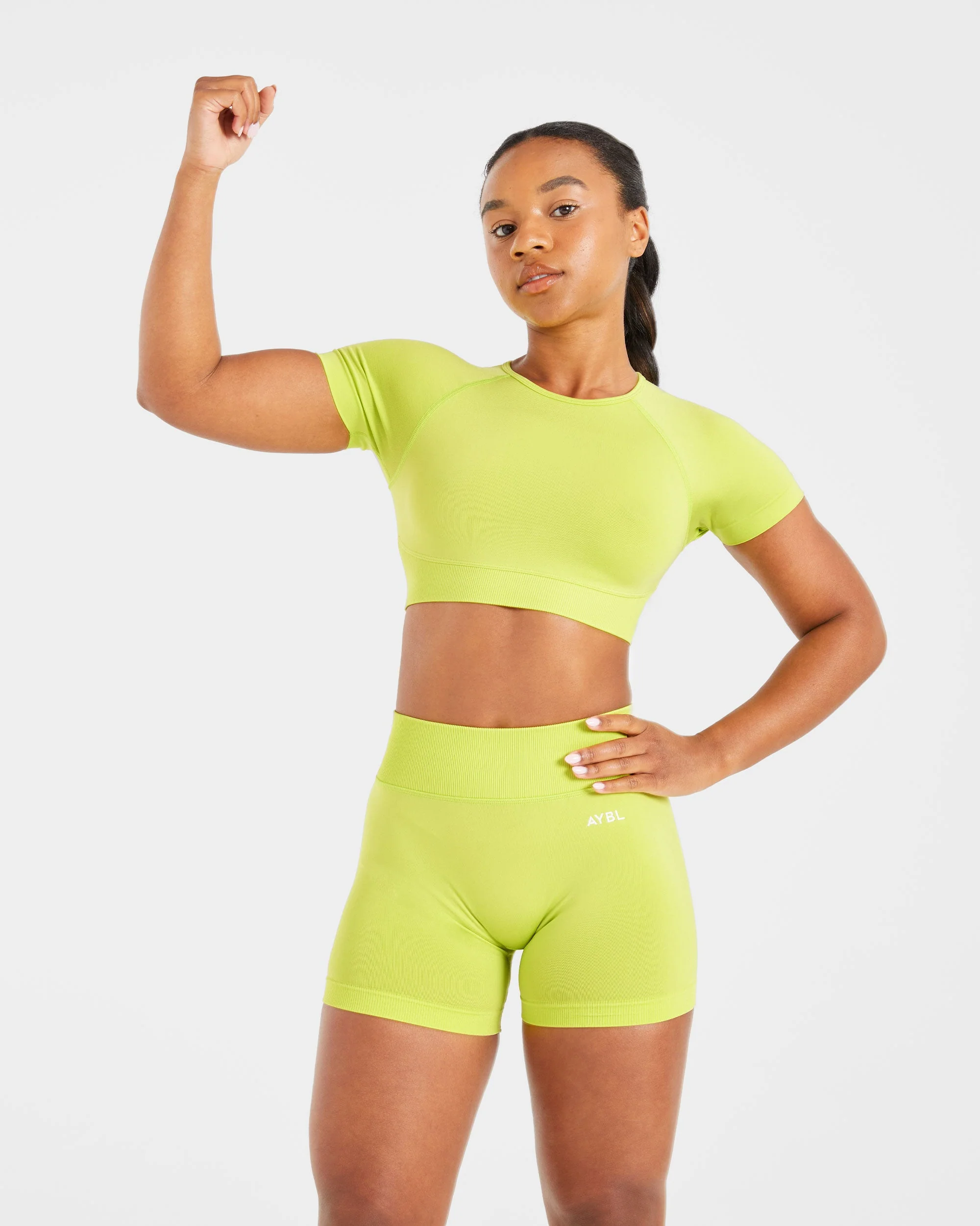 Adapt Seamless Crop Top - Lime Vert - Image 8