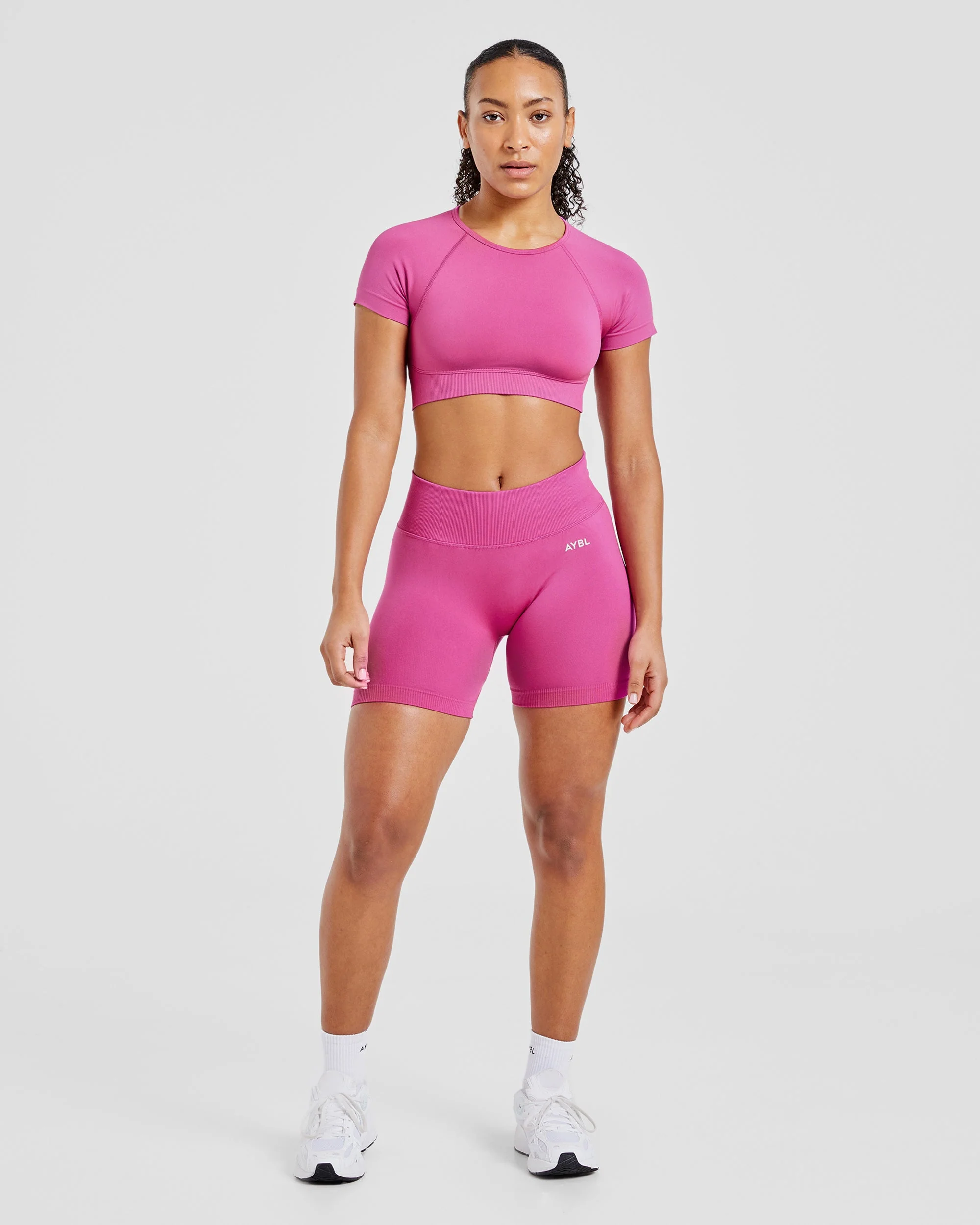 Adapt Seamless Crop Top - Rose - Image 3