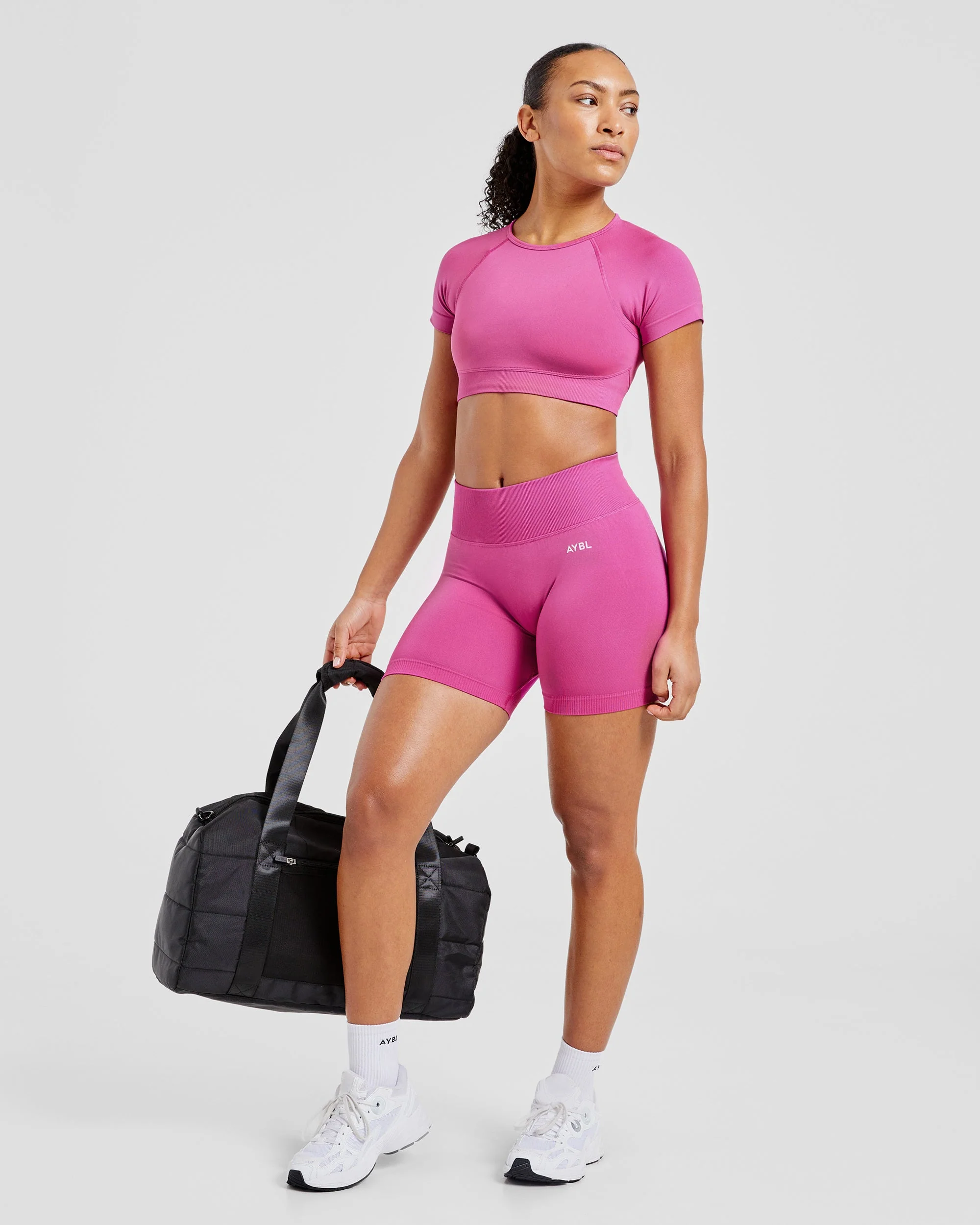 Adapt Seamless Crop Top - Rose - Image 8