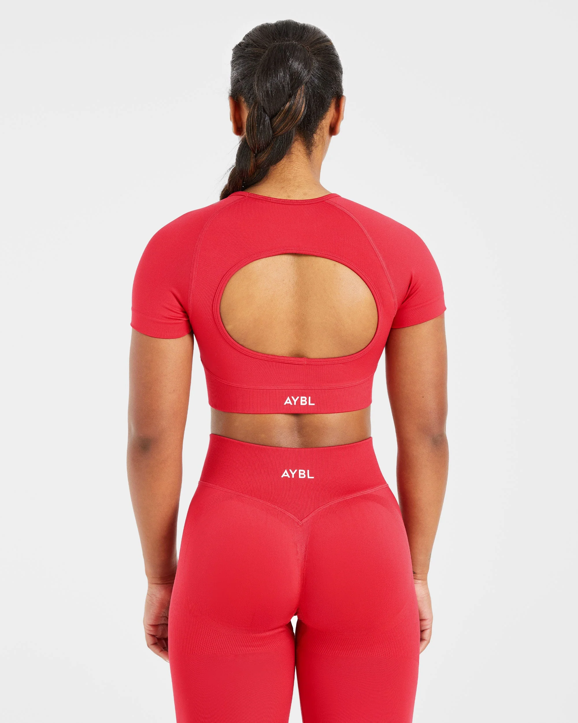 Adapt Seamless Crop Top - Salsa Rouge - Image 2