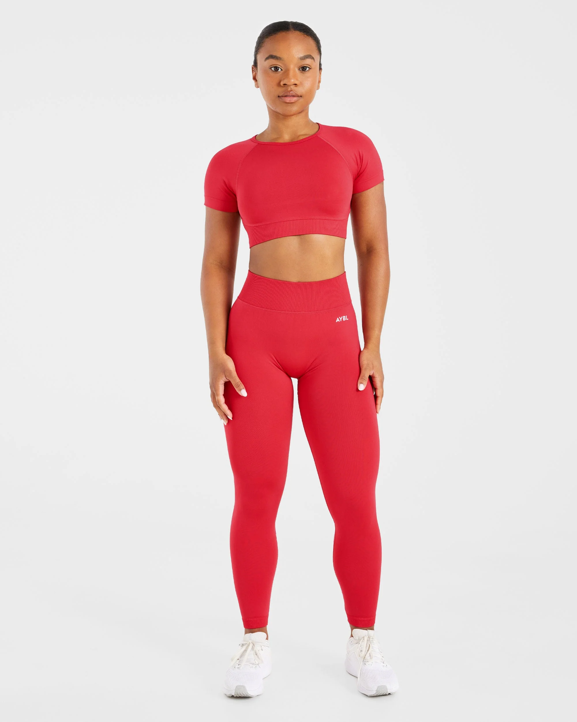 Adapt Seamless Crop Top - Salsa Rouge - Image 3
