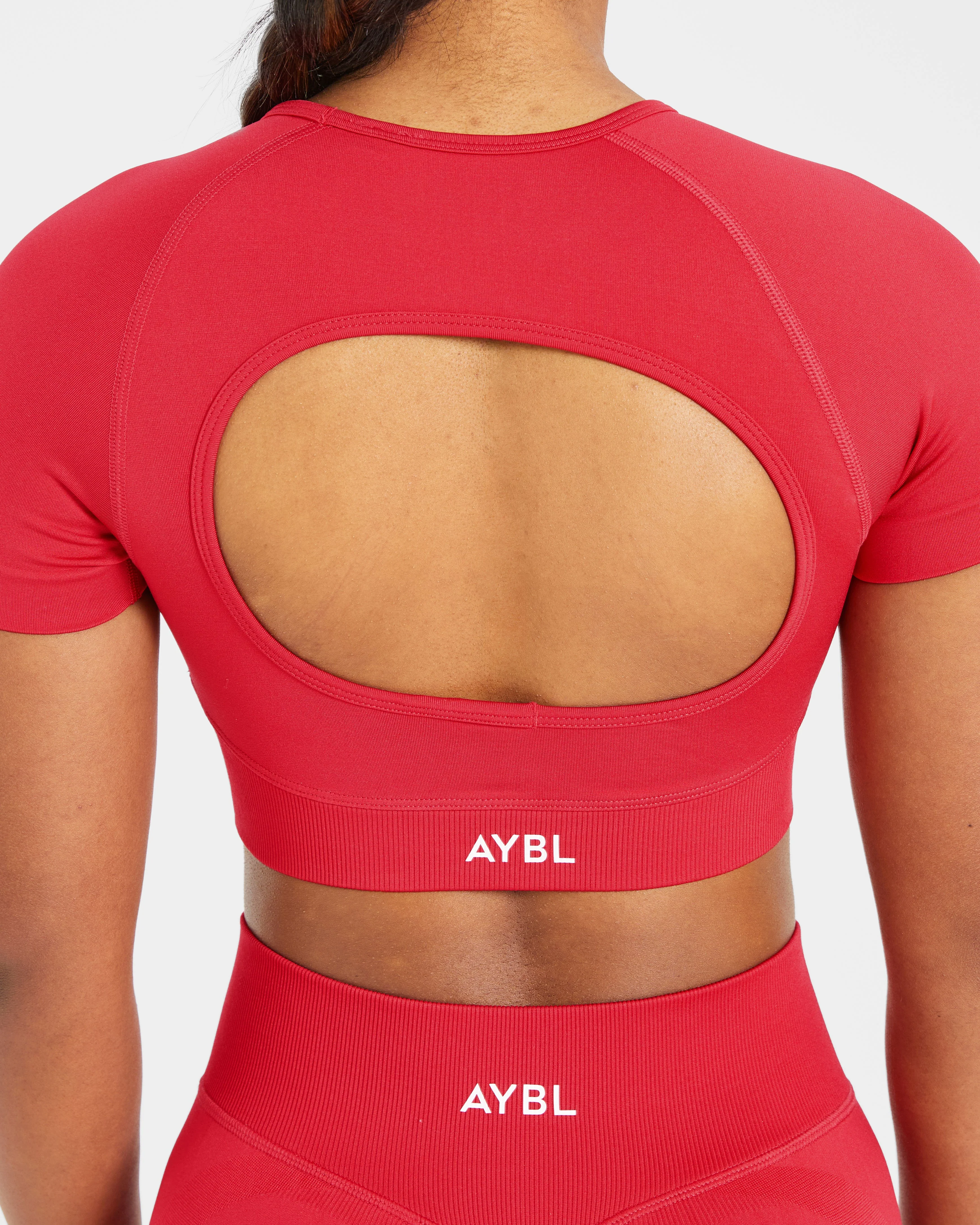 Adapt Seamless Crop Top - Salsa Rouge - Image 6