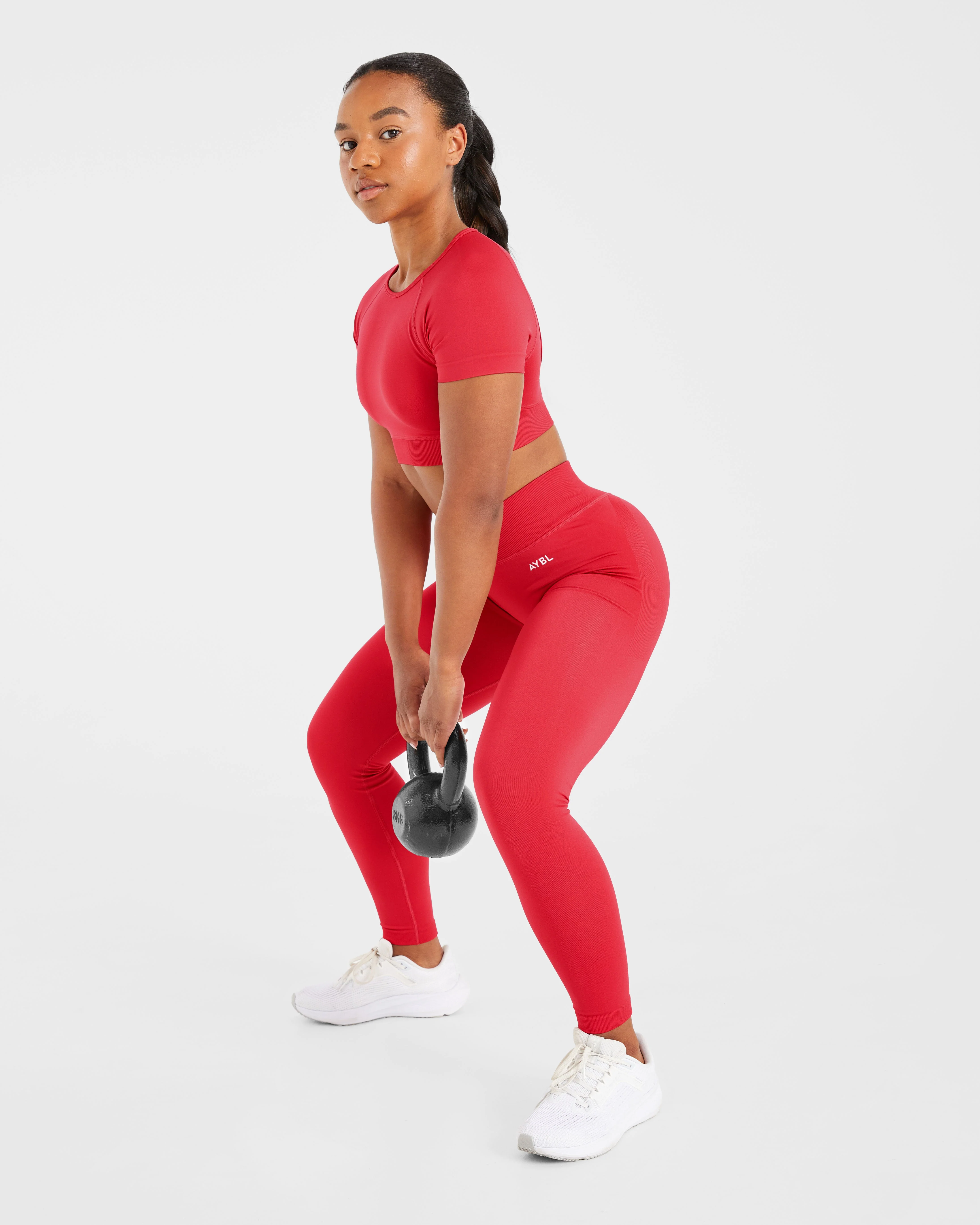 Adapt Seamless Crop Top - Salsa Rouge - Image 7