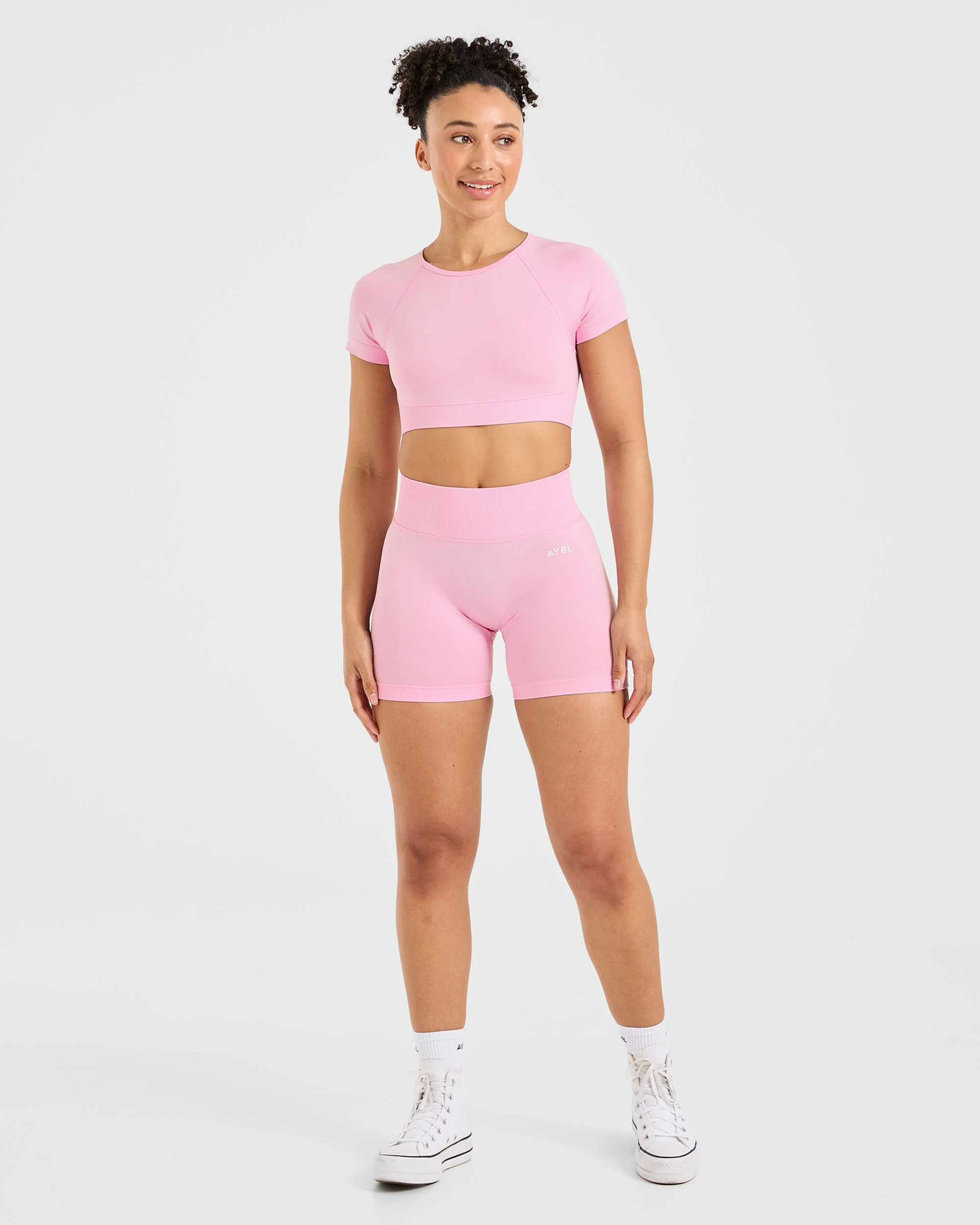 Adapt Seamless Crop Top - Spring Rose - Image 3