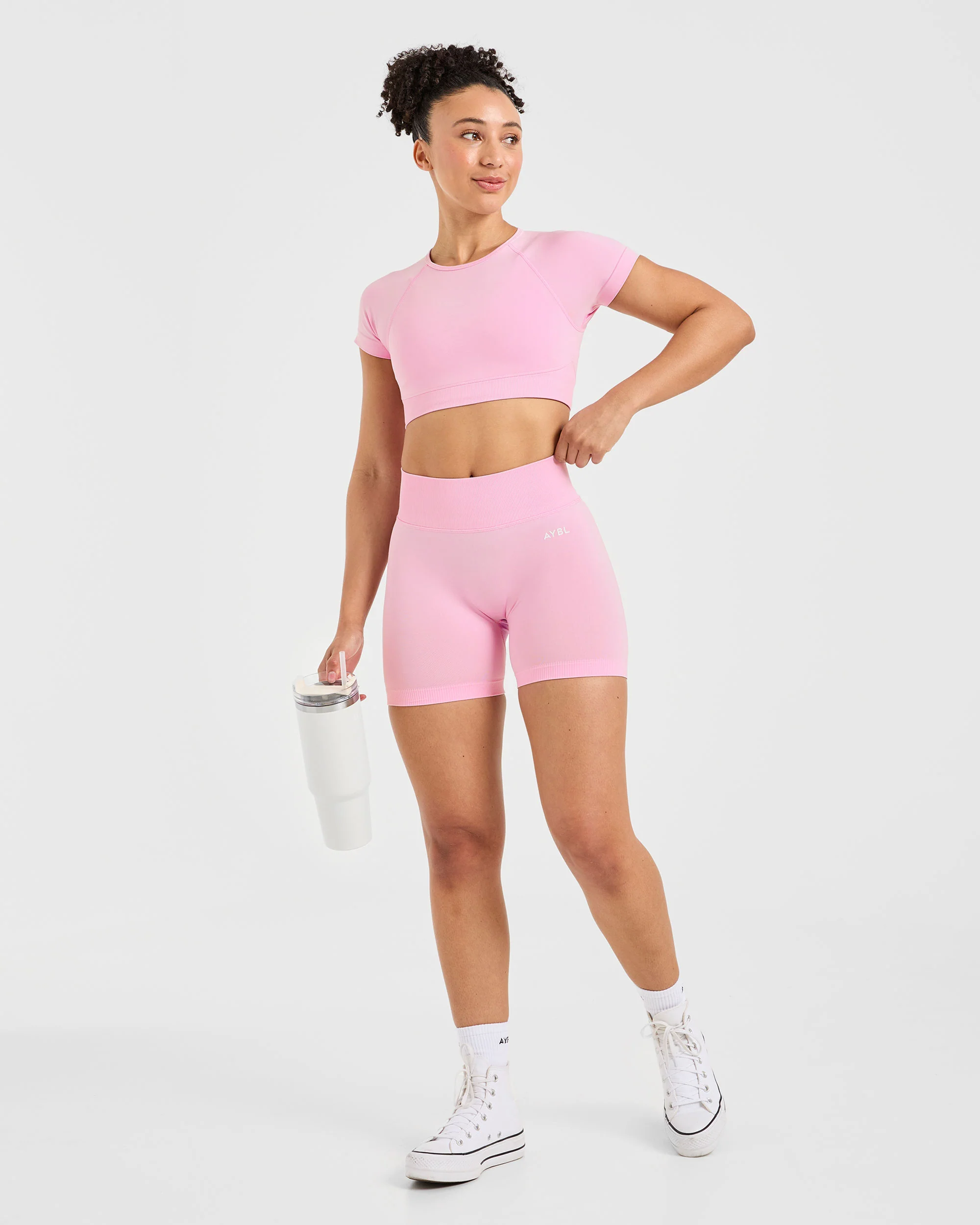 Adapt Seamless Crop Top - Spring Rose - Image 7