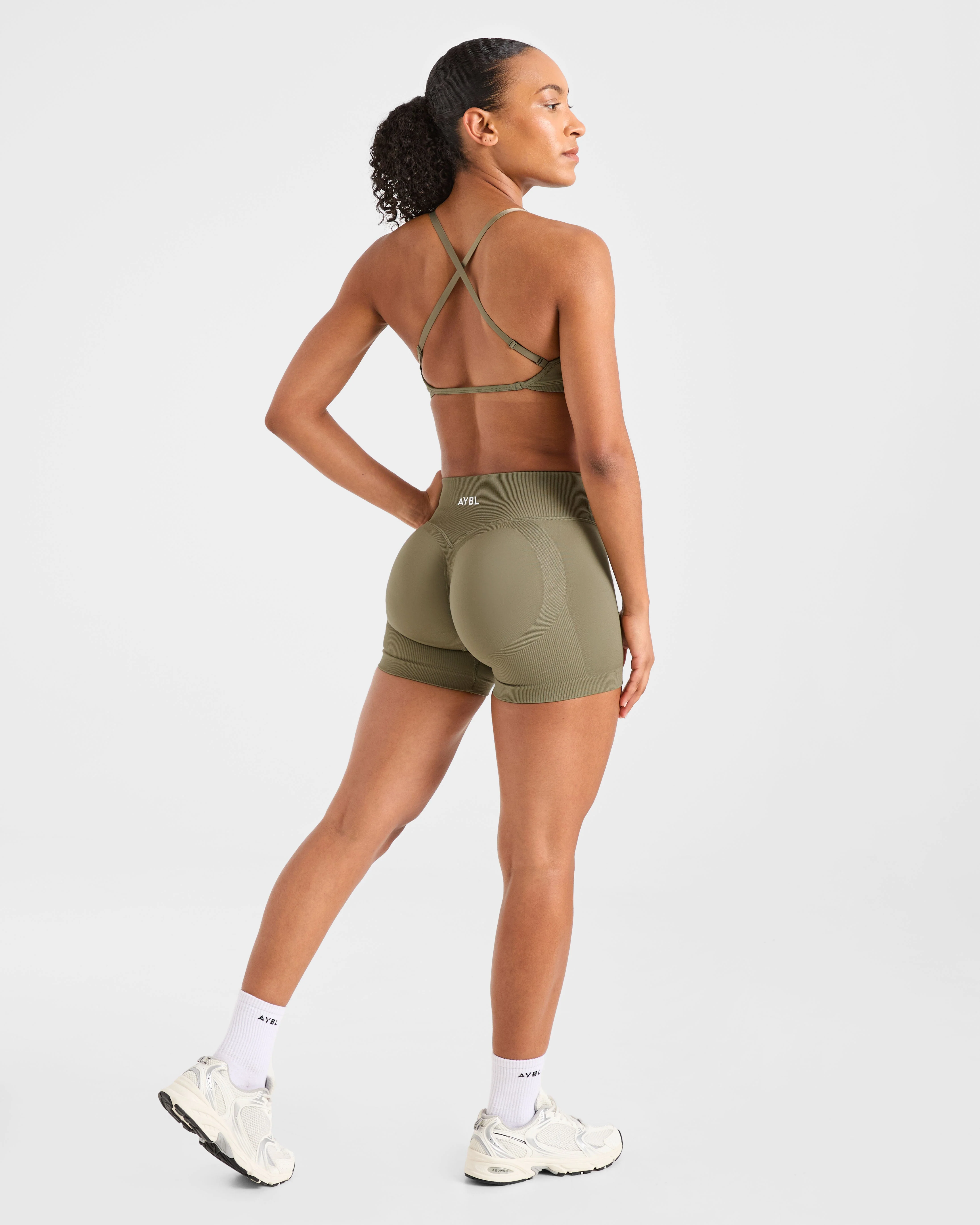 Adapt Seamless Shorts | 4.5" - Muted Olive - Image 4