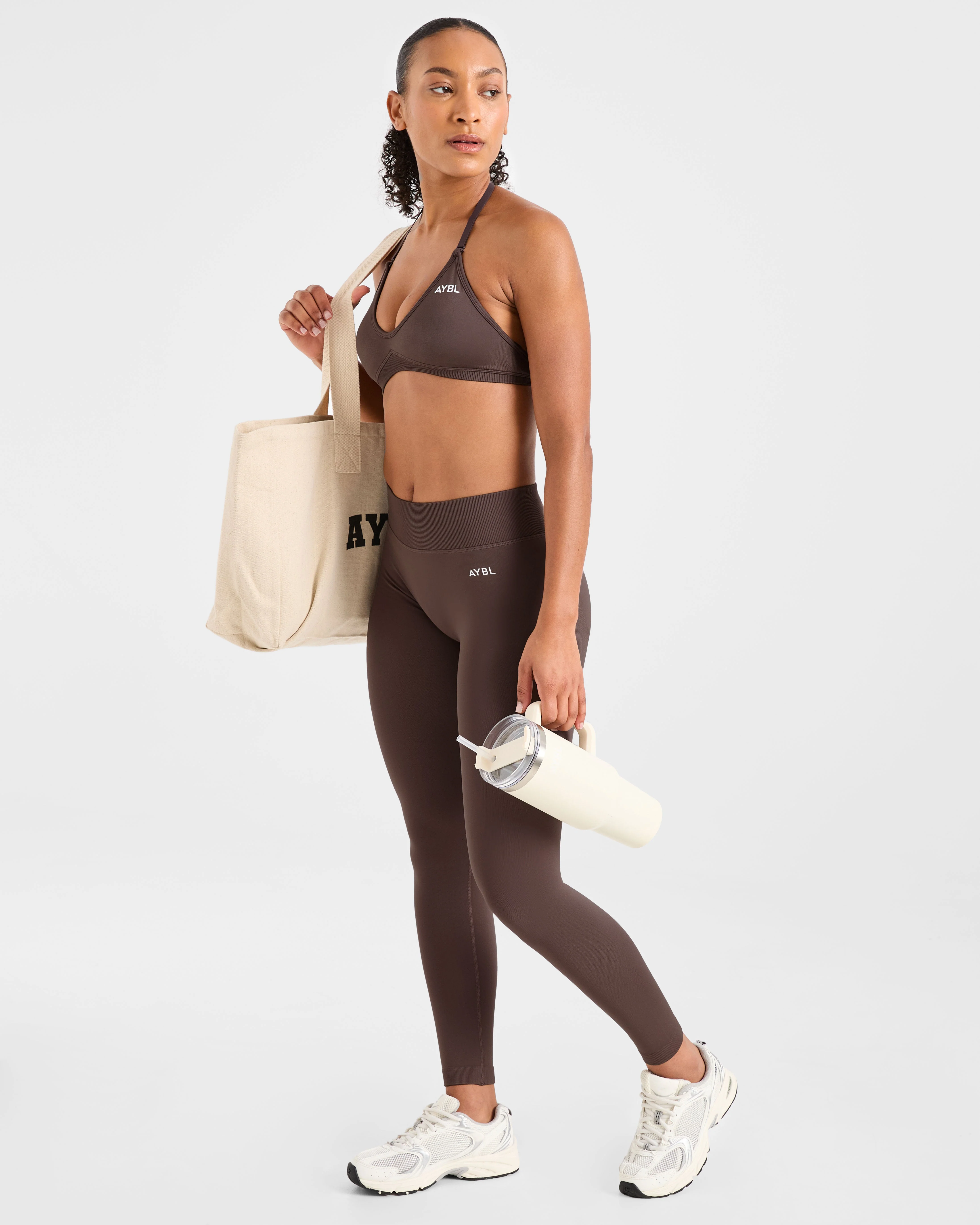 Adapt Seamless Strappy Sports Bra - Marron - Image 7