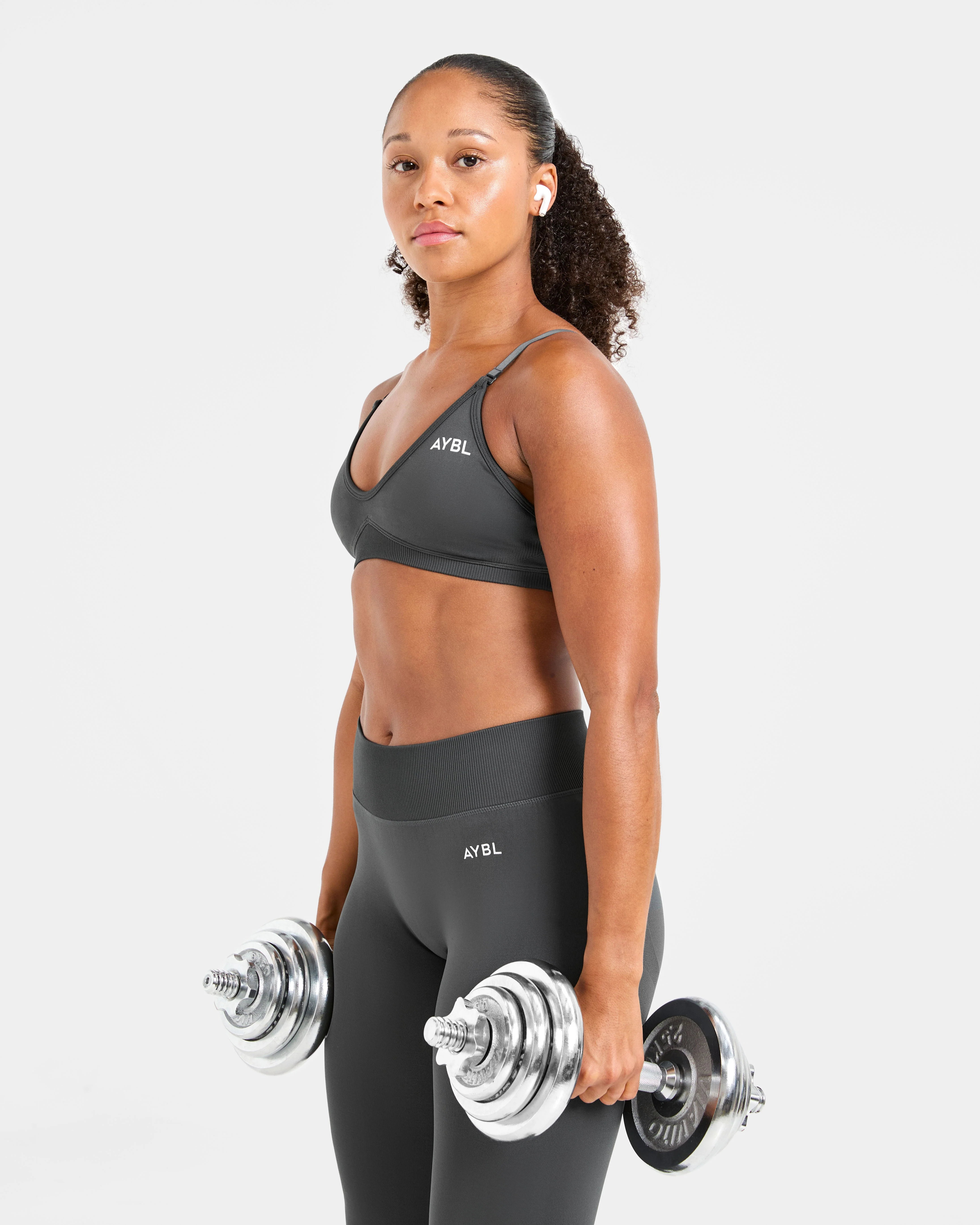 Adapt Seamless Strappy Sports Bra - Dark Charcoal - Image 7