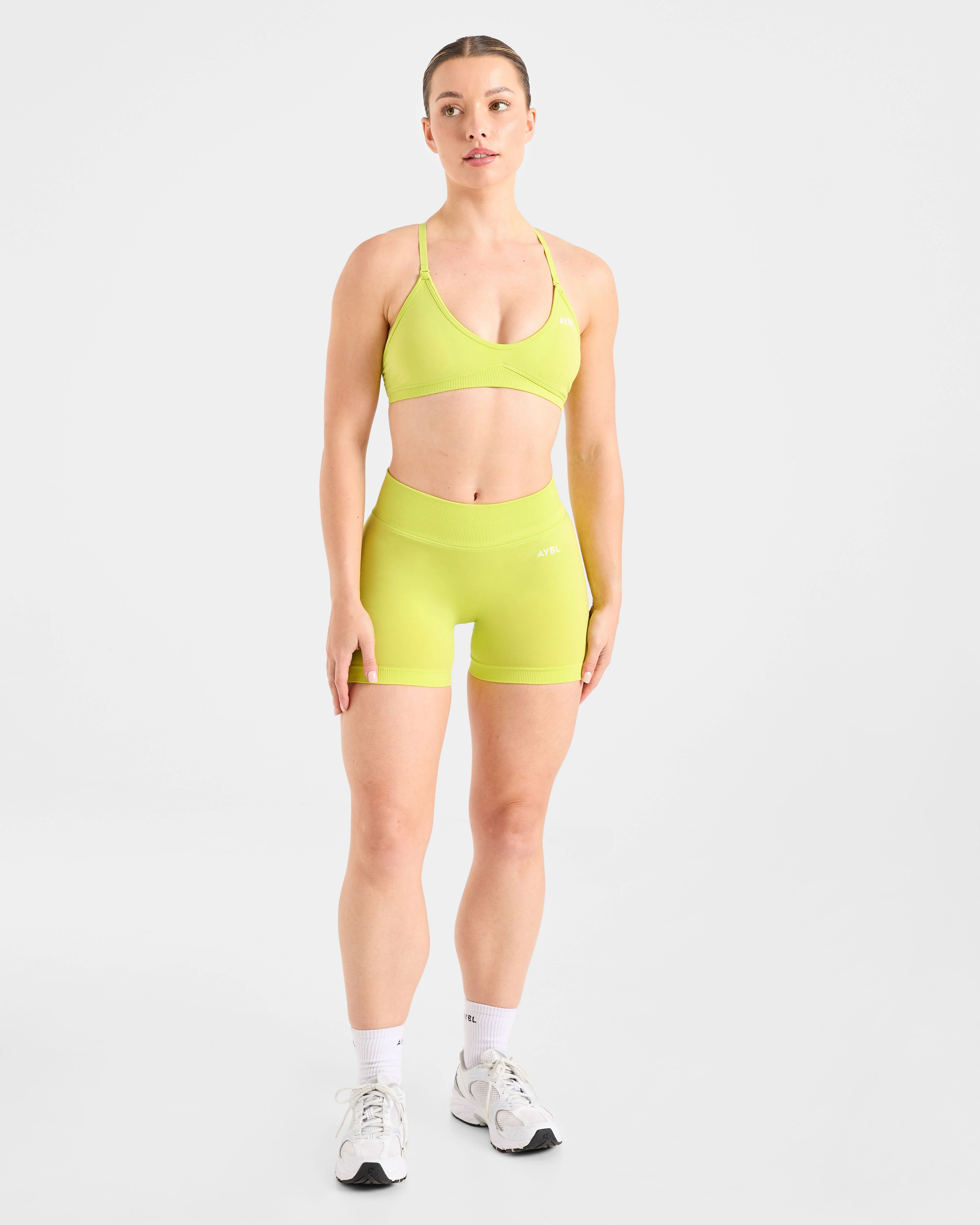Adapt Seamless Strappy Sports Bra - Lime Vert - Image 3