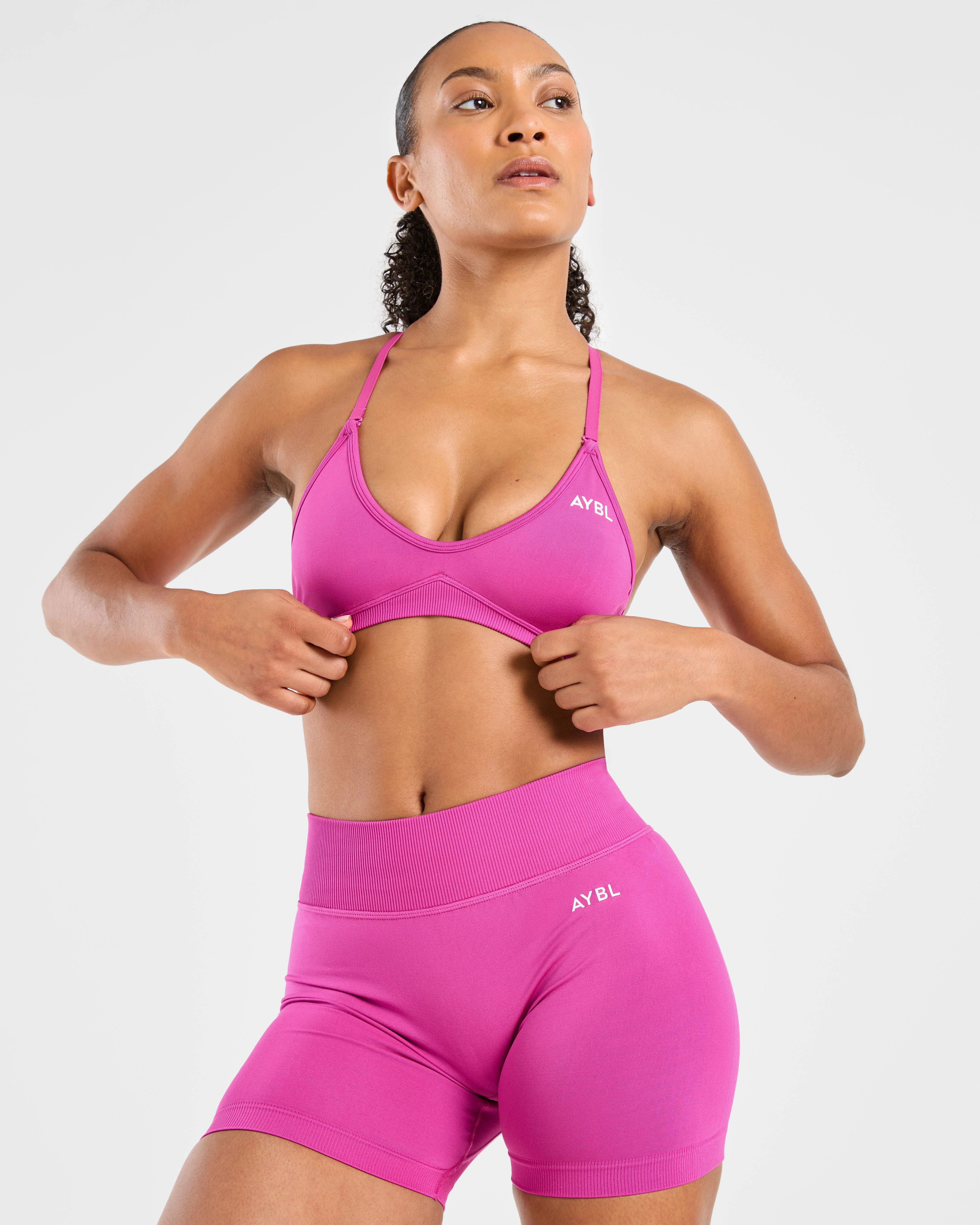Adapt Seamless Strappy Sports Bra - Rose - Image 8