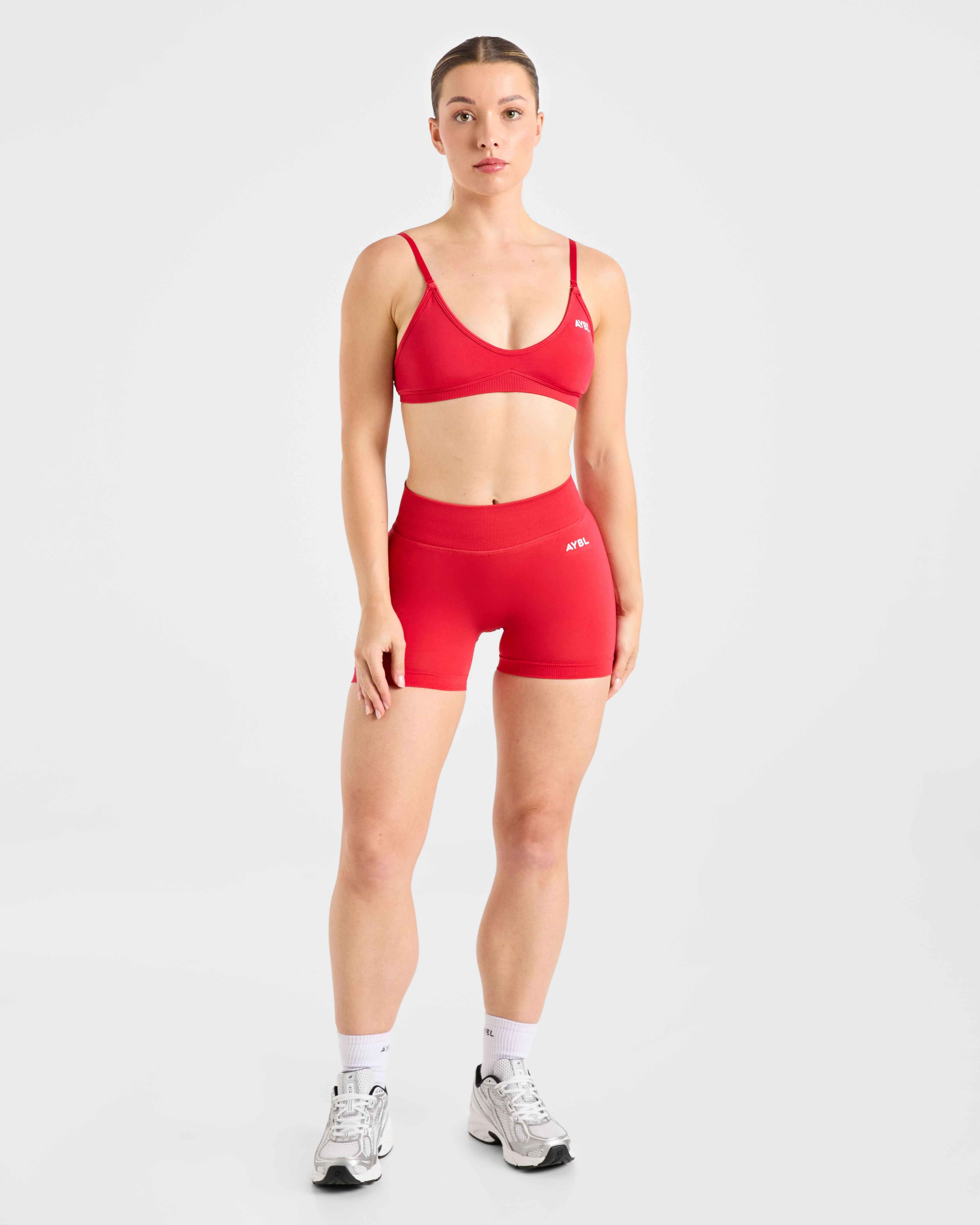 Adapt Seamless Strappy Sports Bra - Salsa Rouge - Image 3