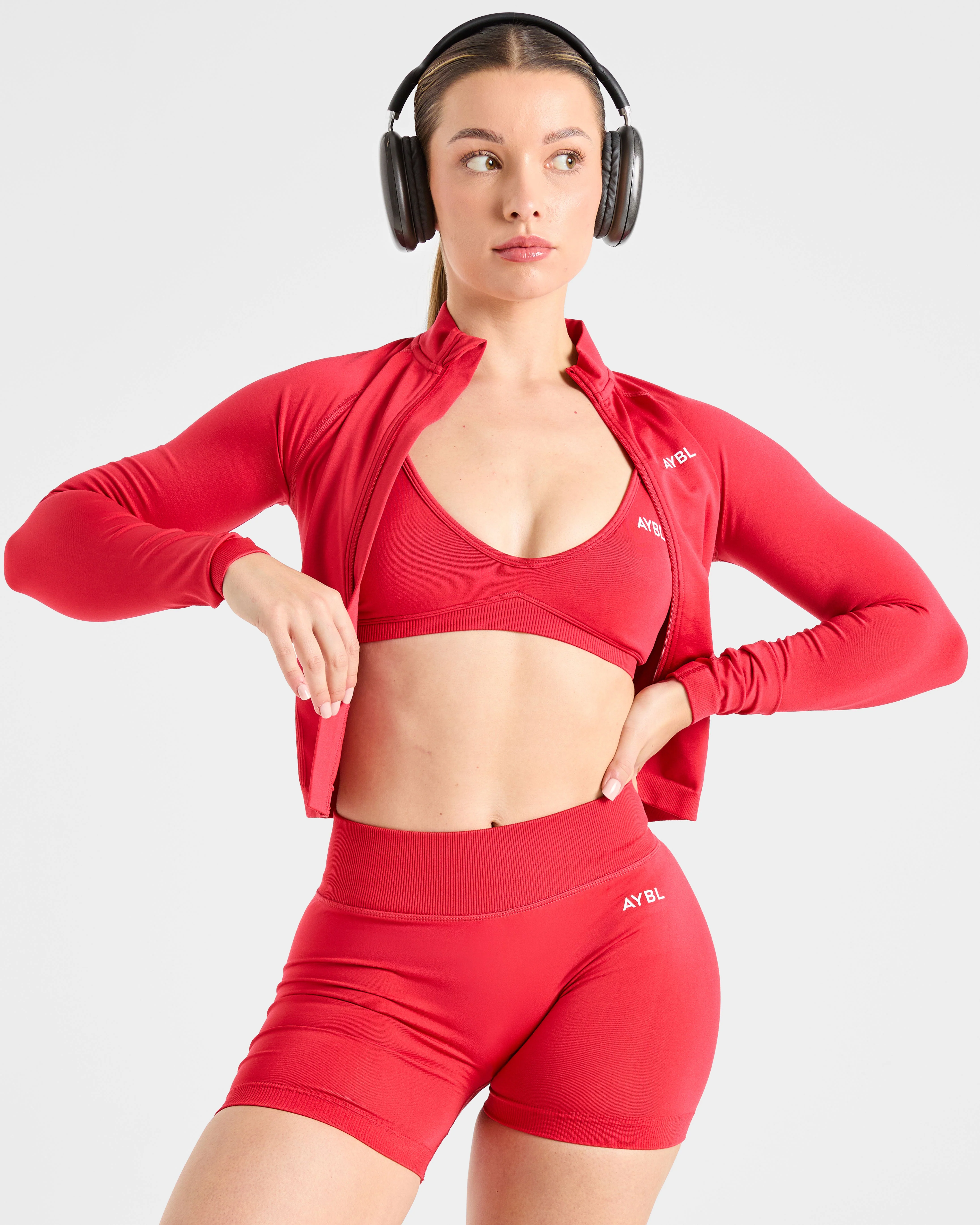 Adapt Seamless Strappy Sports Bra - Salsa Rouge - Image 7