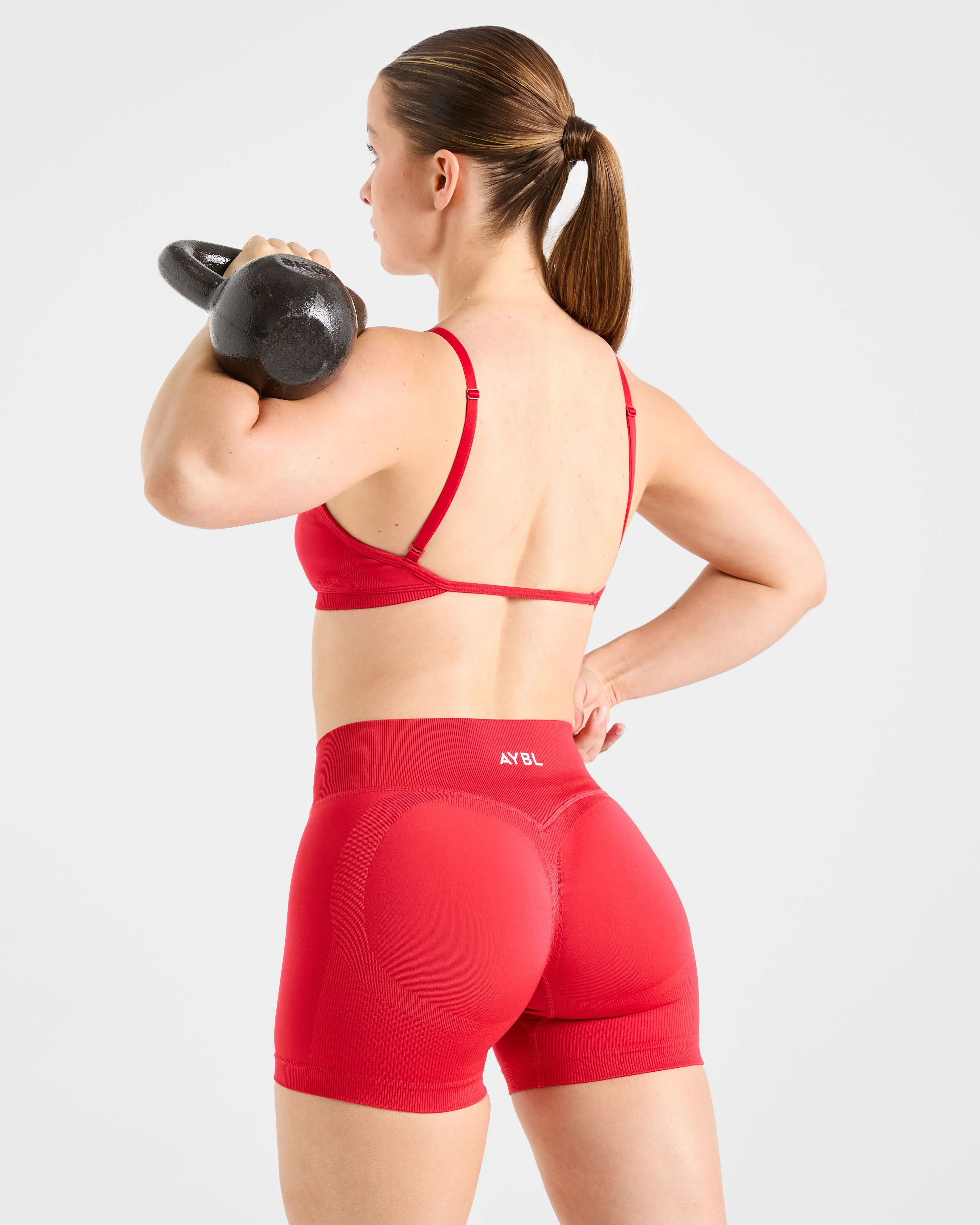 Adapt Seamless Strappy Sports Bra - Salsa Rouge - Image 8
