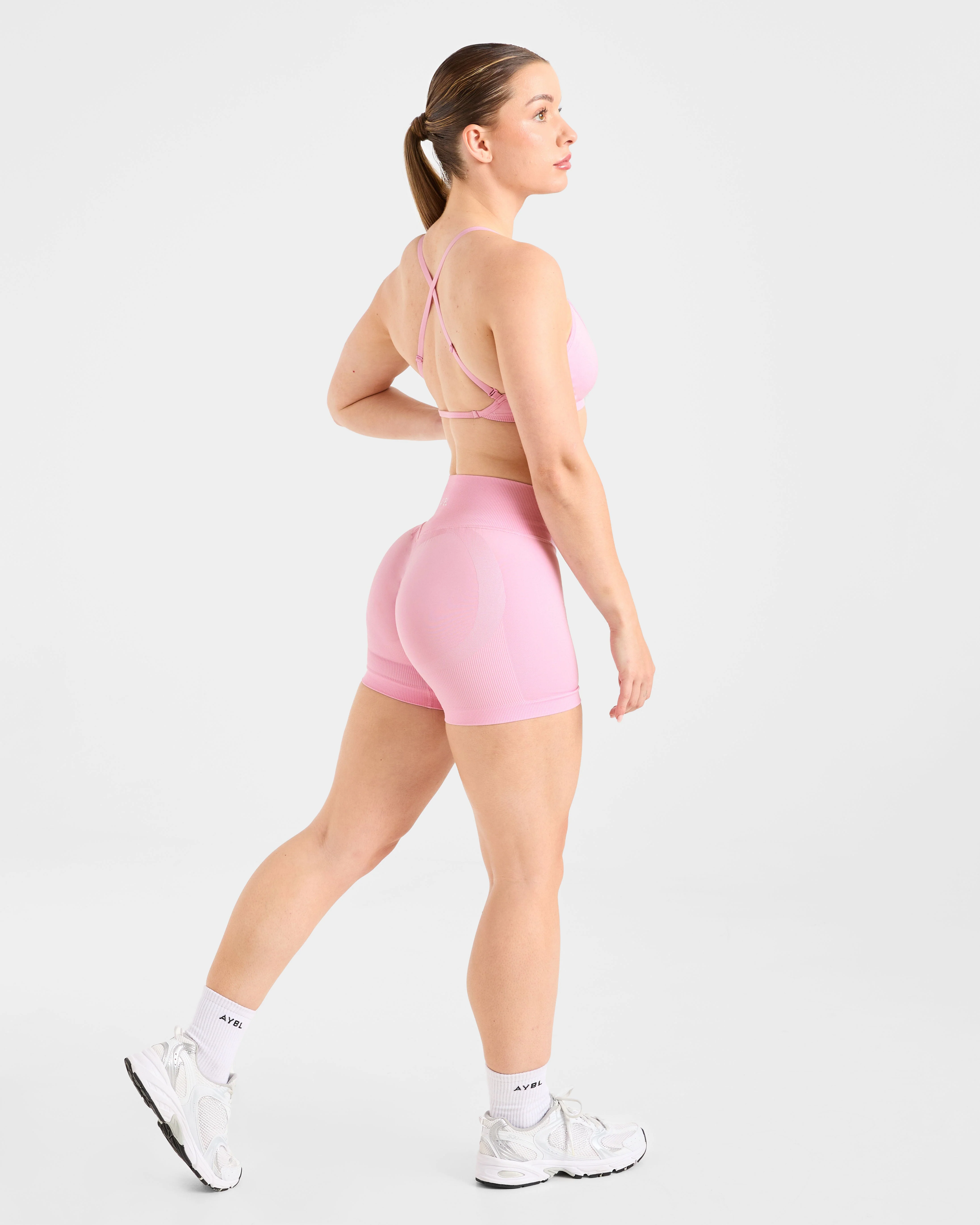 Adapt Seamless Strappy Sports Bra - Spring Rose - Image 4