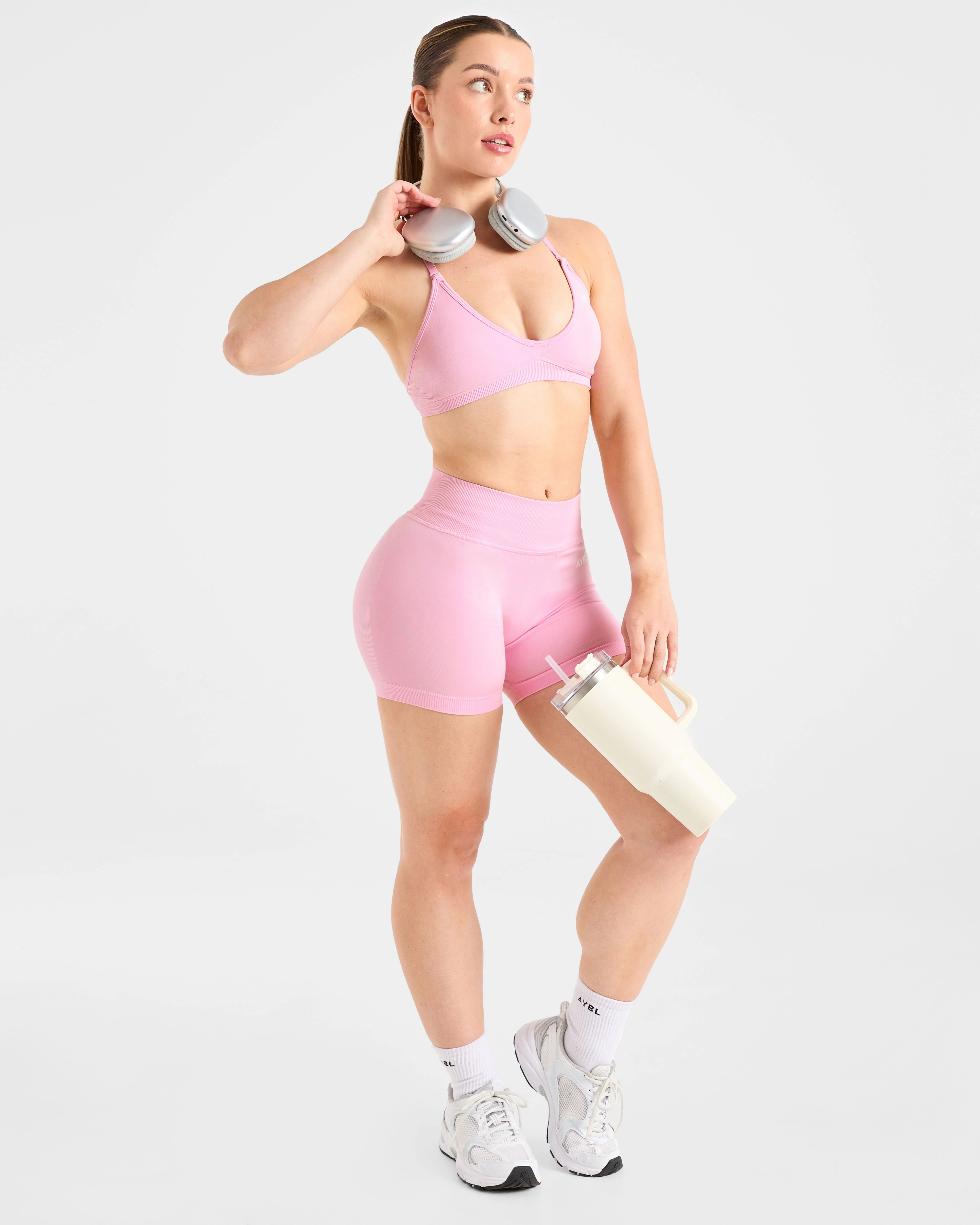 Adapt Seamless Strappy Sports Bra - Spring Rose - Image 8