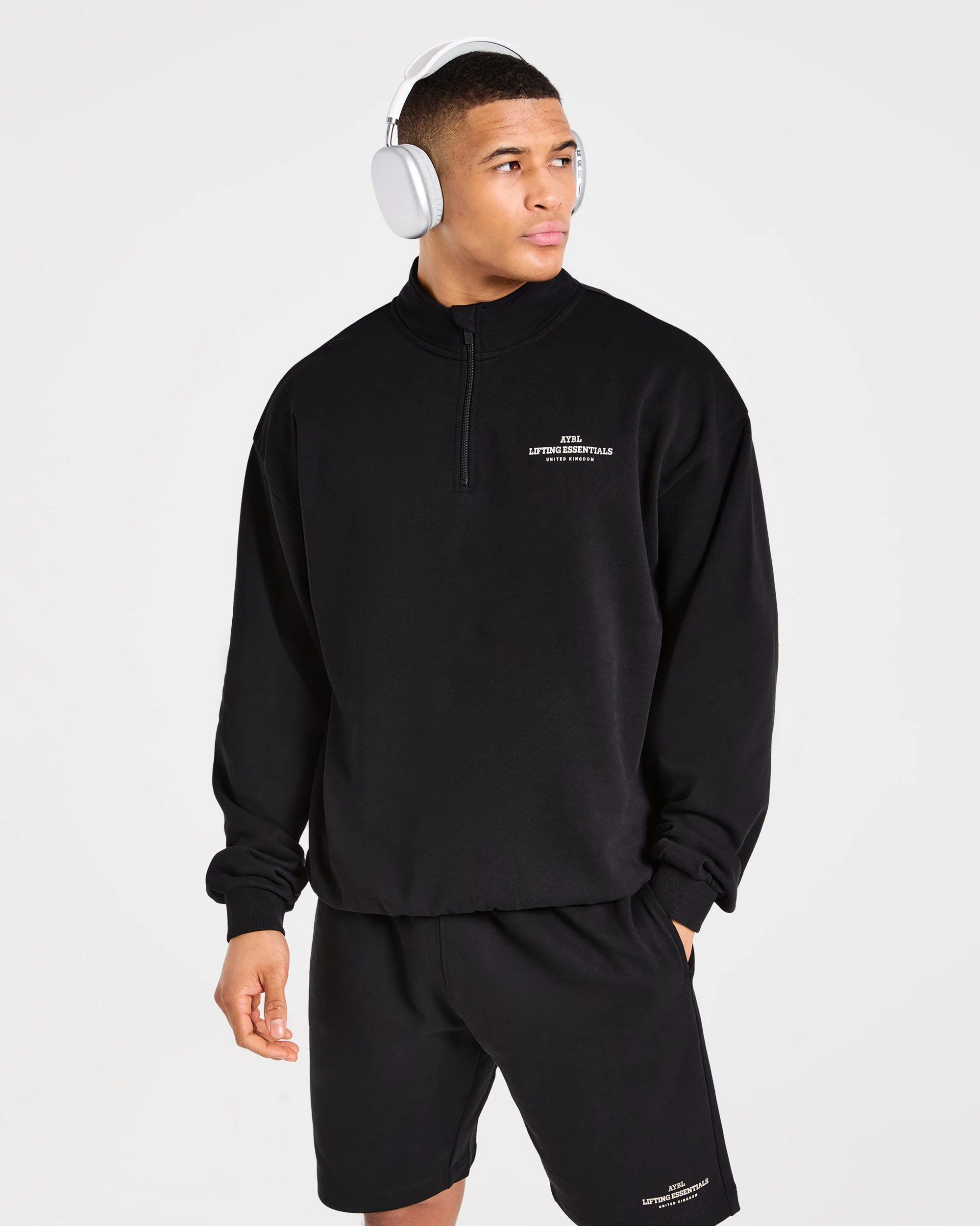 Apex Lifting Essentials 1/4 Zip Pullover - Noir/Crème - Image 7