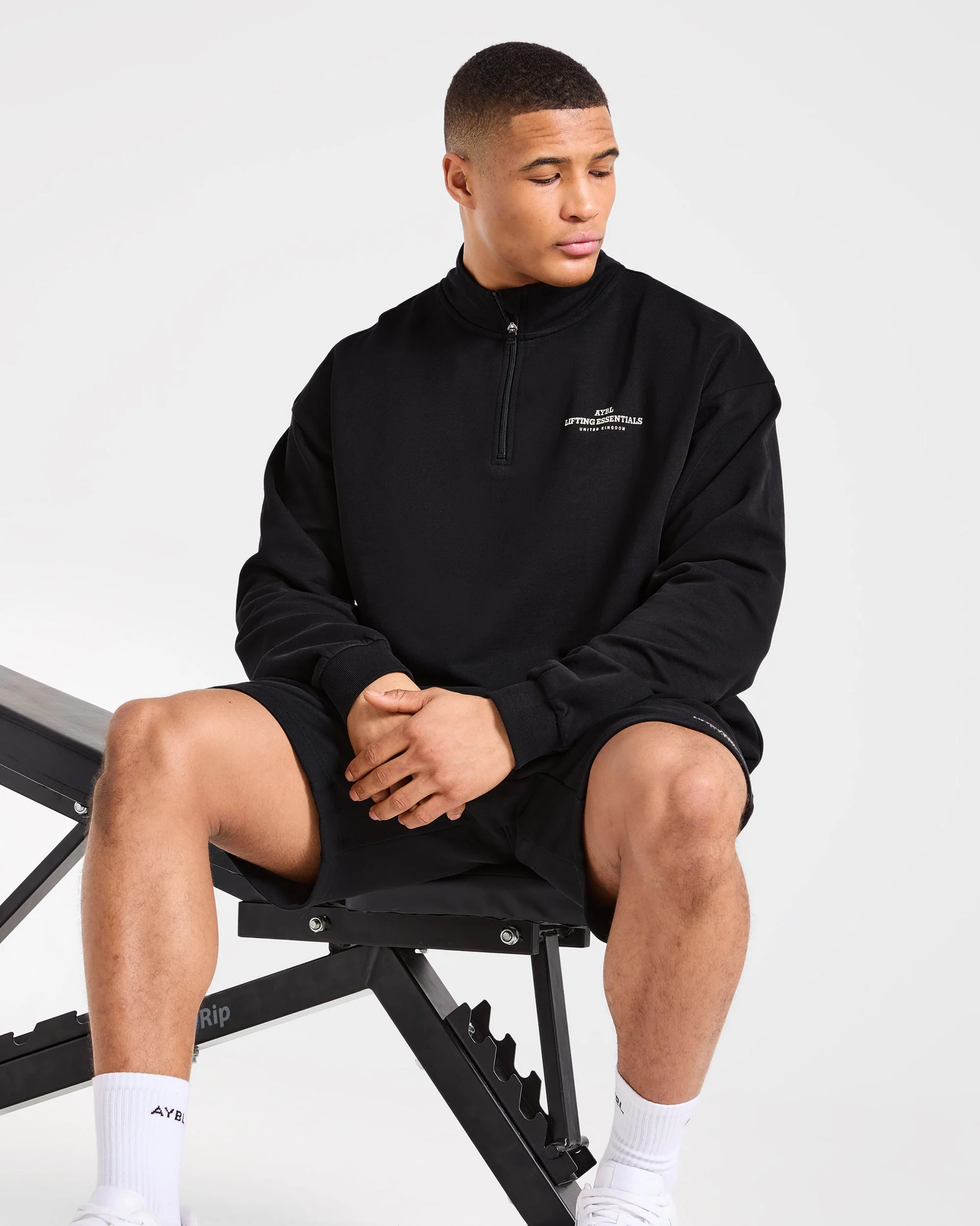 Apex Lifting Essentials 1/4 Zip Pullover - Noir/Crème - Image 8