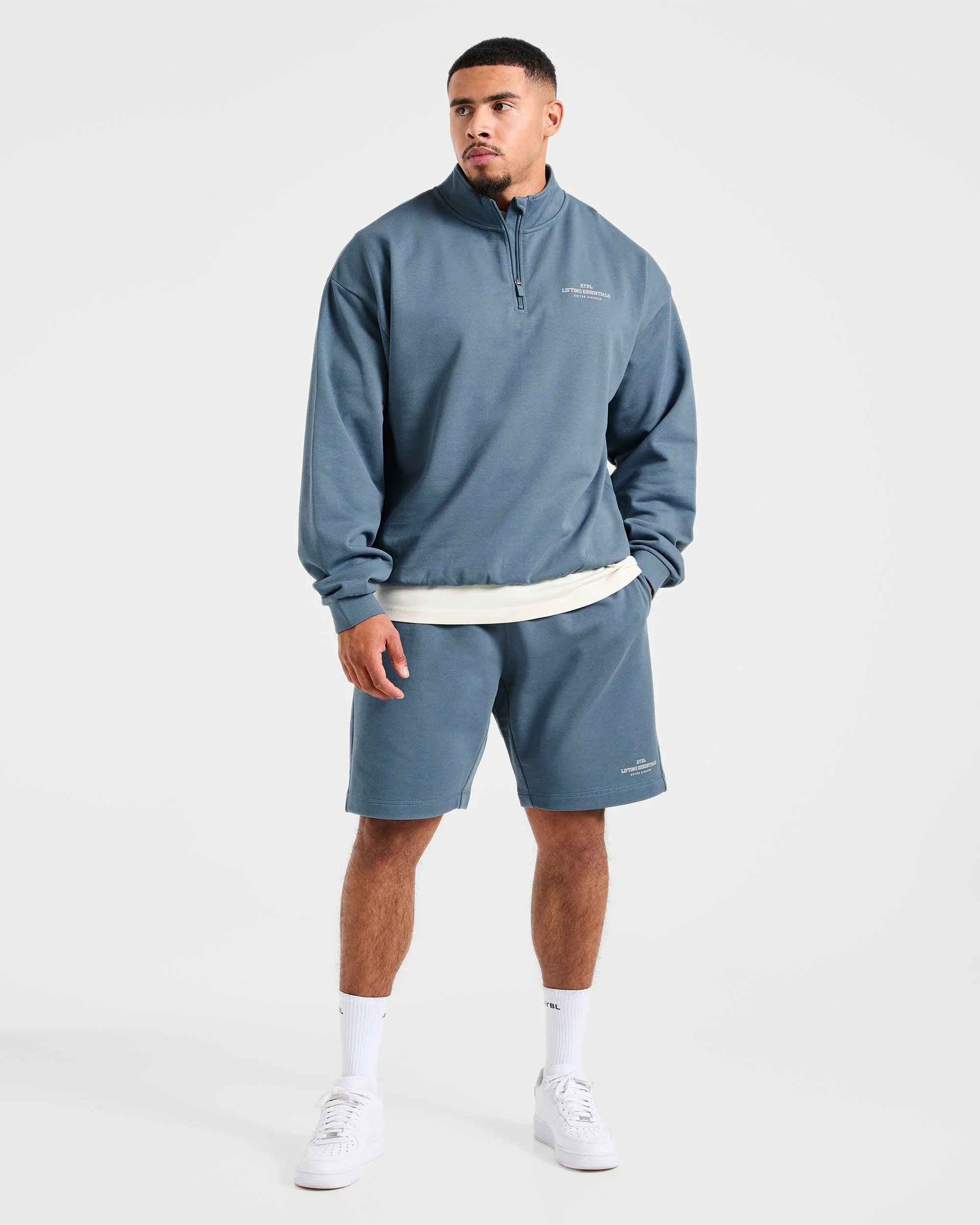 Apex Lifting Essentials 1/4 Zip Pullover - Titanium Bleu - Image 8