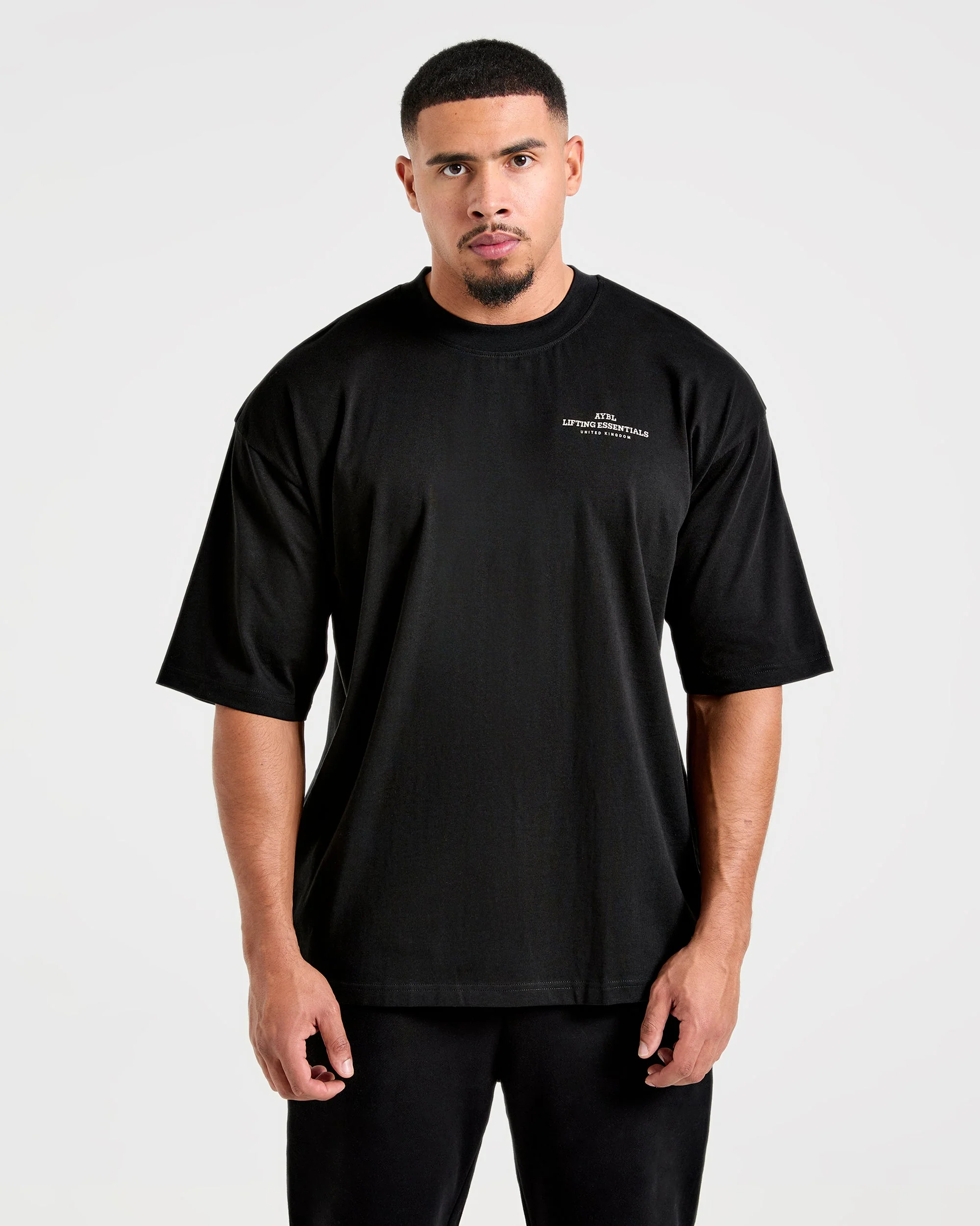 Apex Lifting Essentials Oversized T Shirt - Noir/Crème - Image 2
