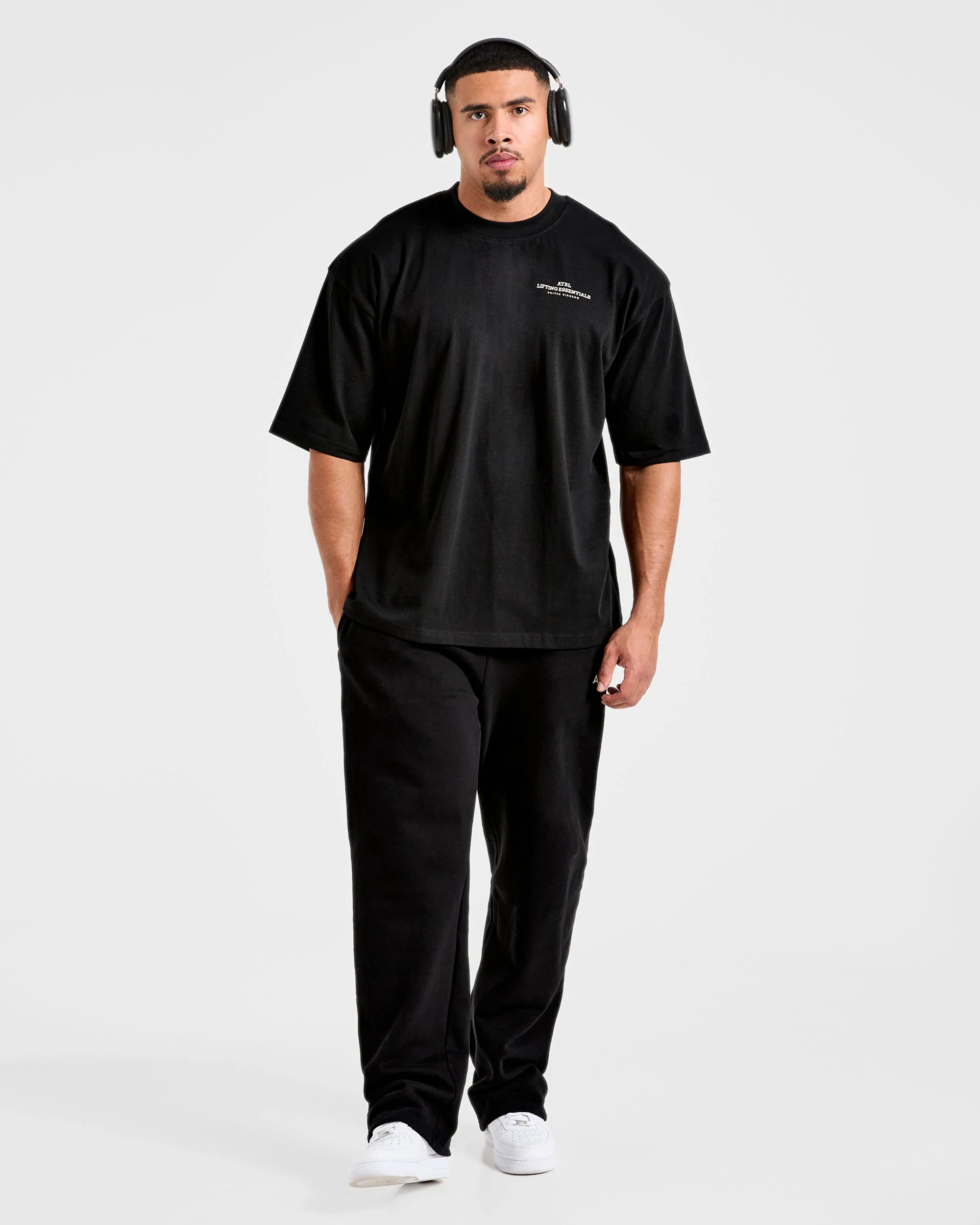 Apex Lifting Essentials Oversized T Shirt - Noir/Crème - Image 8
