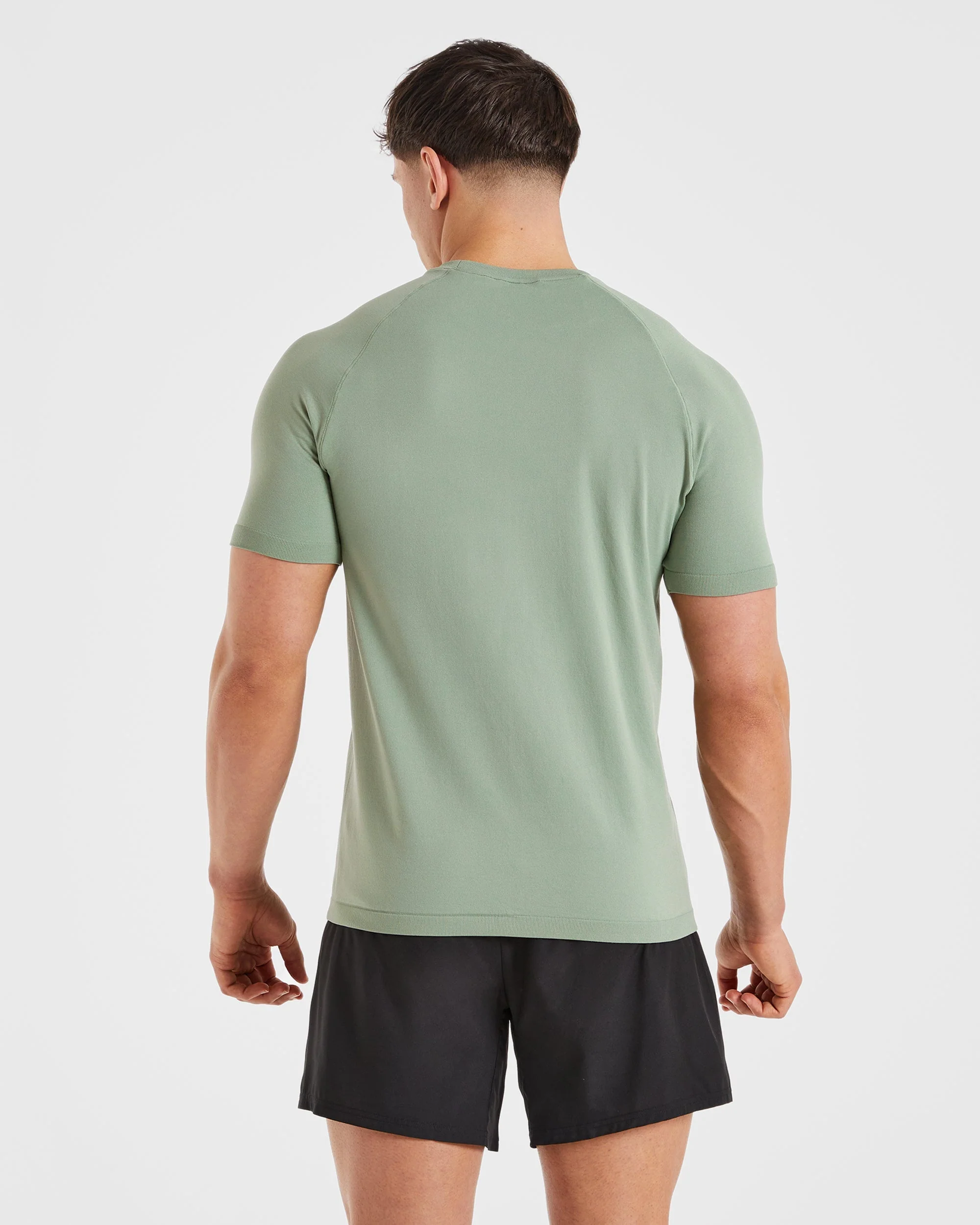 Ascend Seamless T Shirt - Olive Vert - Image 2