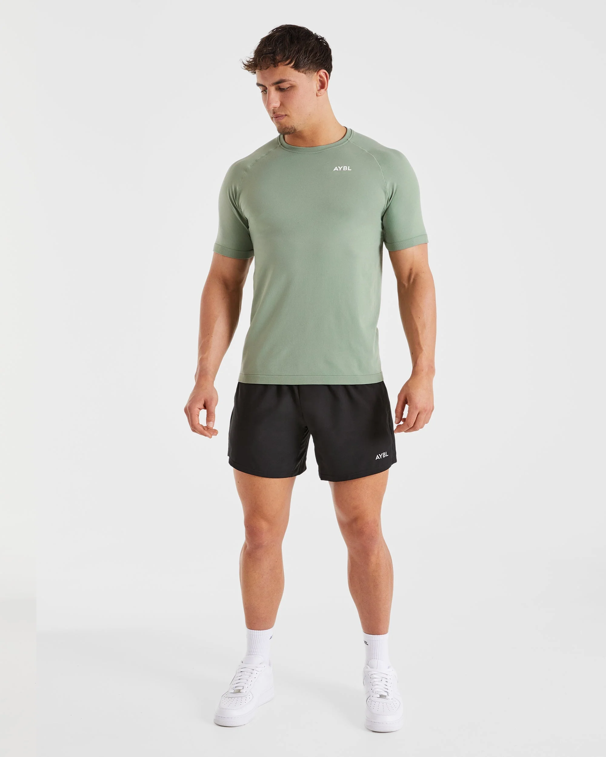 Ascend Seamless T Shirt - Olive Vert - Image 3