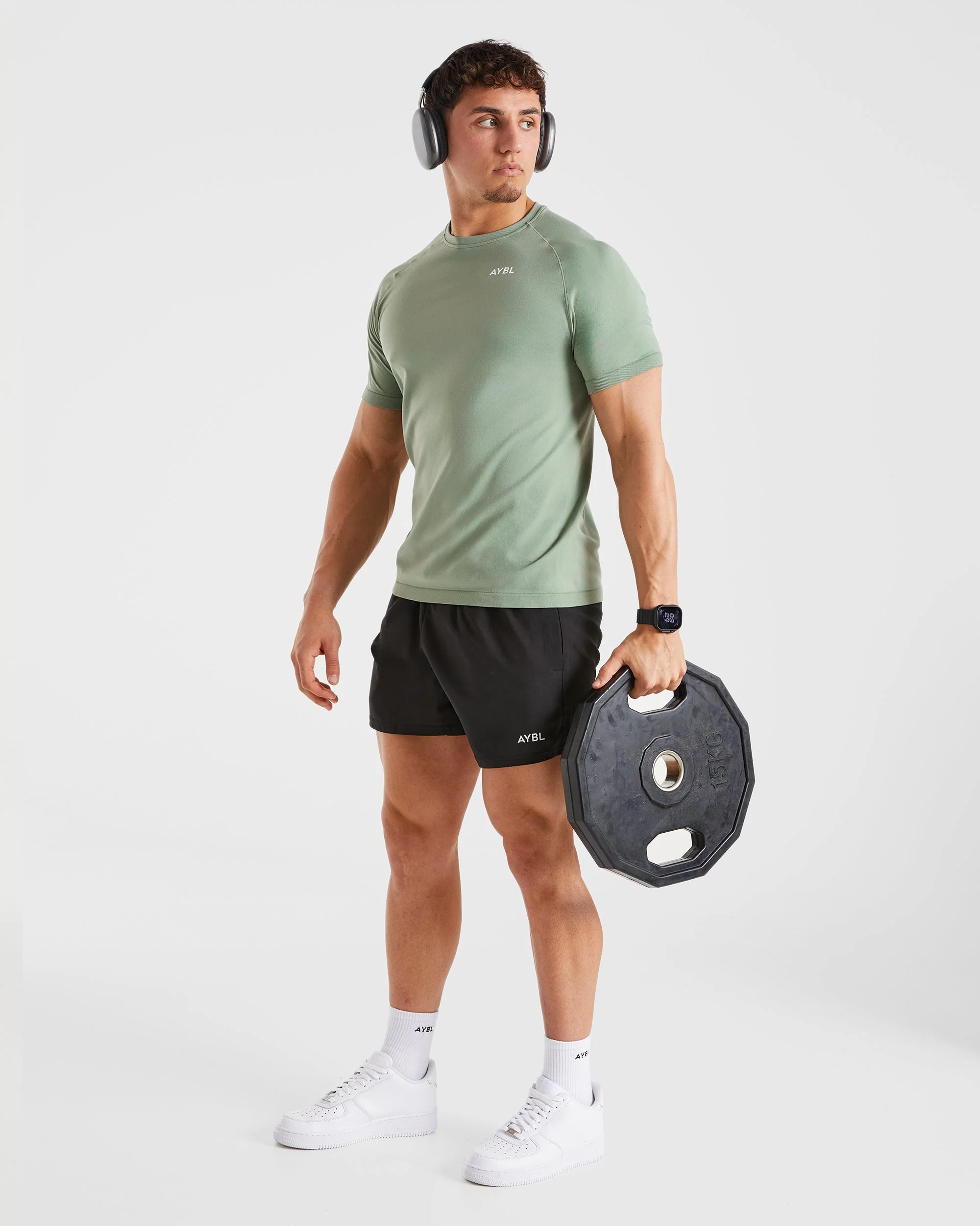 Ascend Seamless T Shirt - Olive Vert - Image 7
