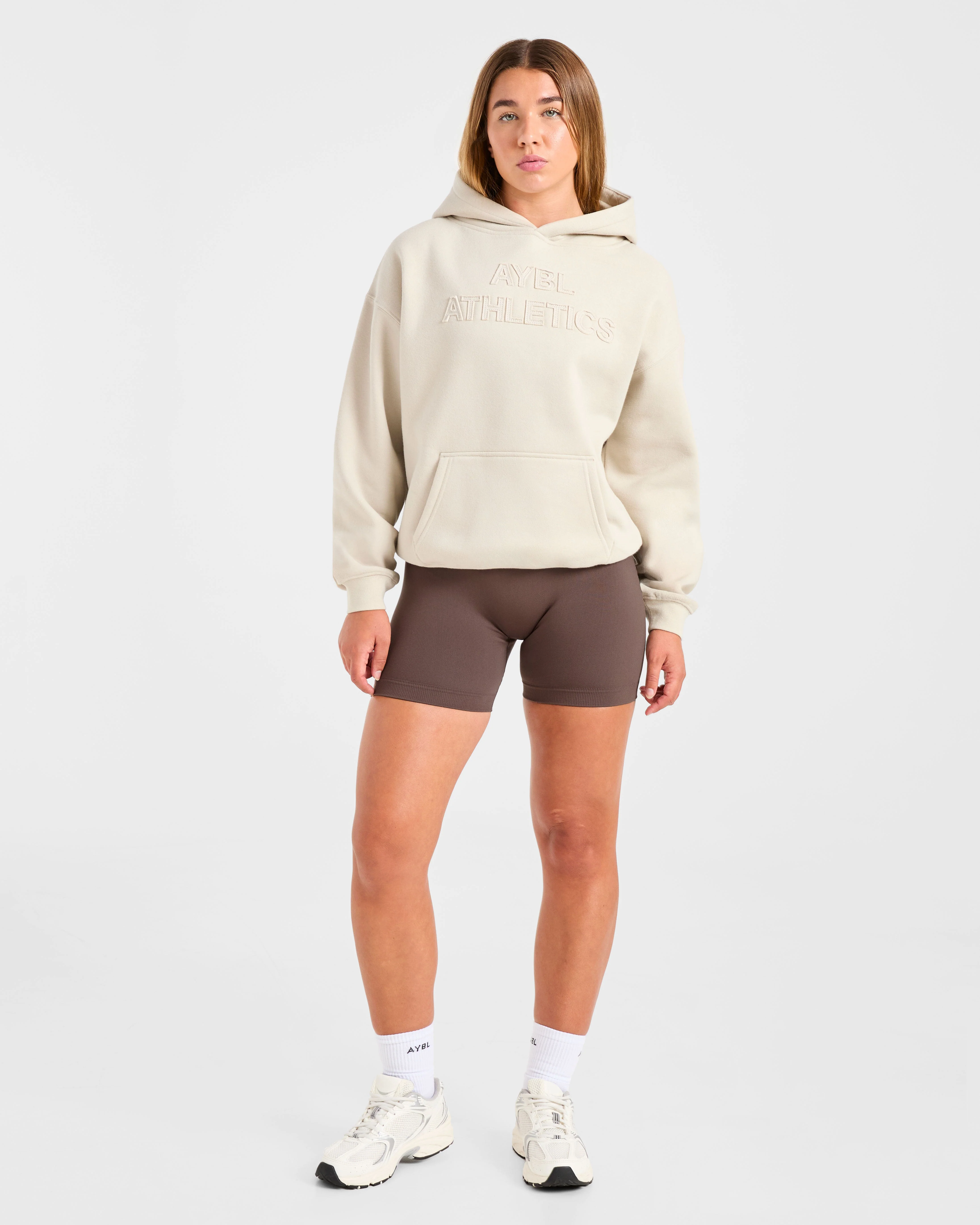 Athletics Applique Oversized Hoodie - Sand - Image 3