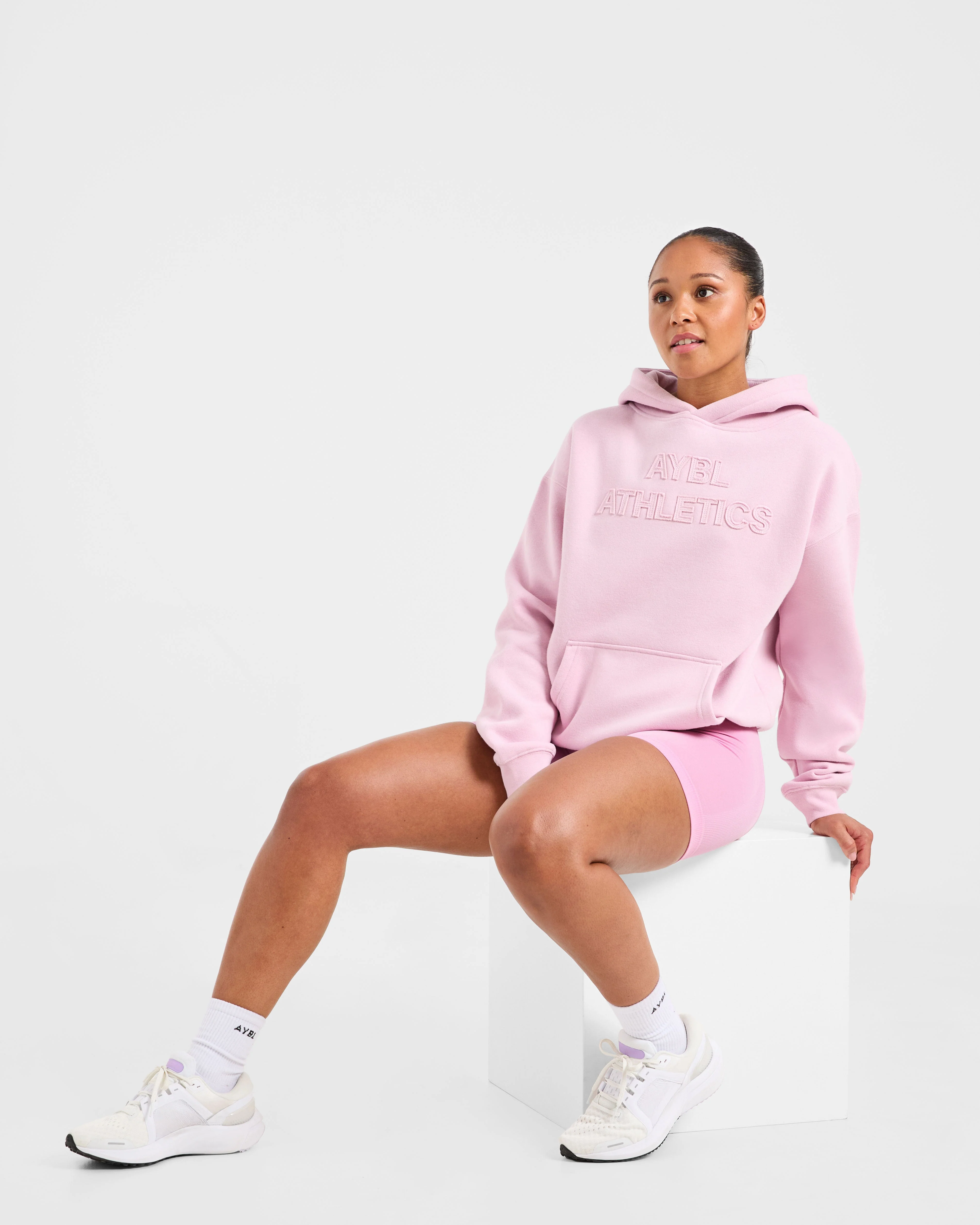 Athletics Applique Oversized Hoodie - Sugar Rose - Image 8