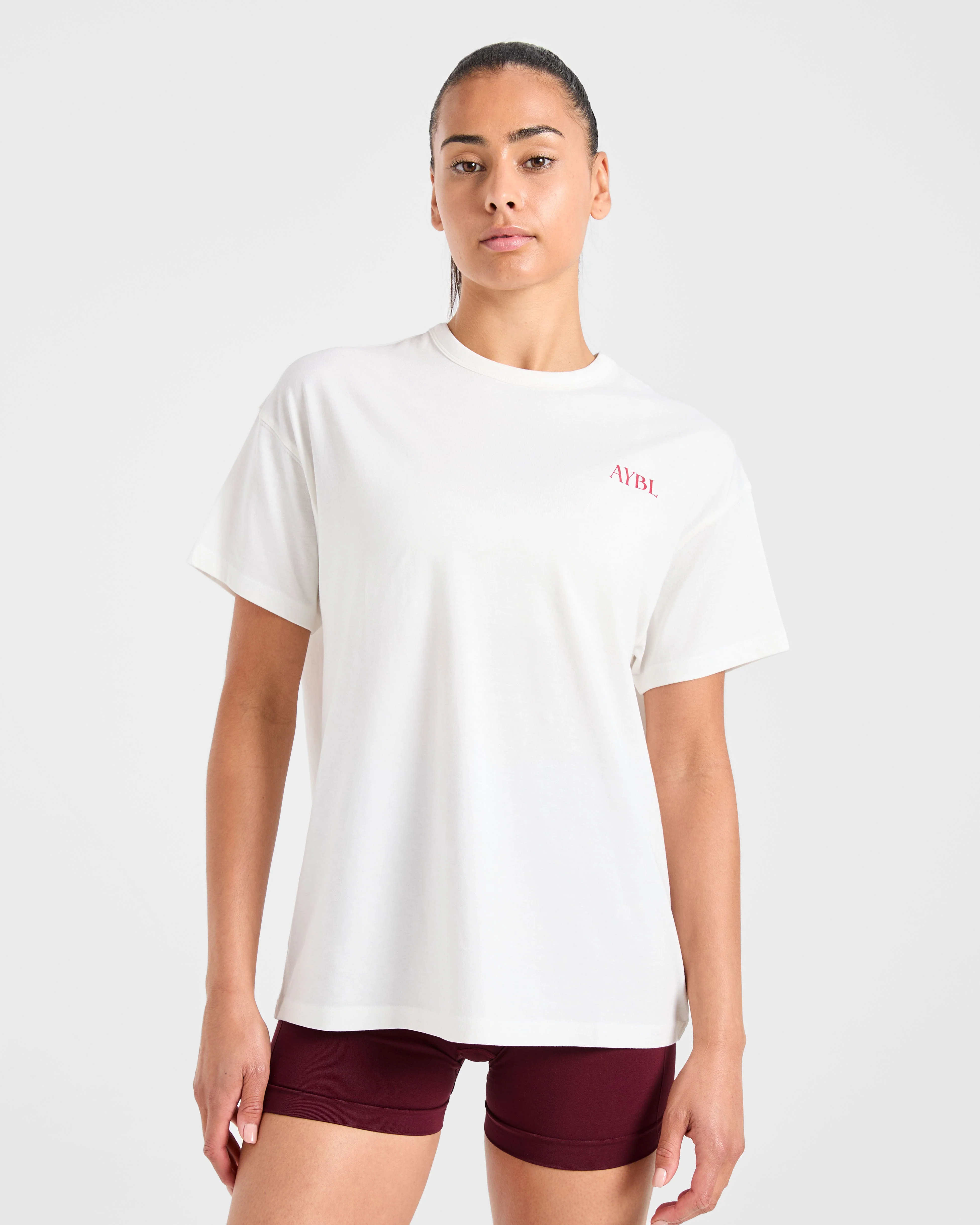 Athletics Club Oversized T Shirt - Off Blanc - Image 2