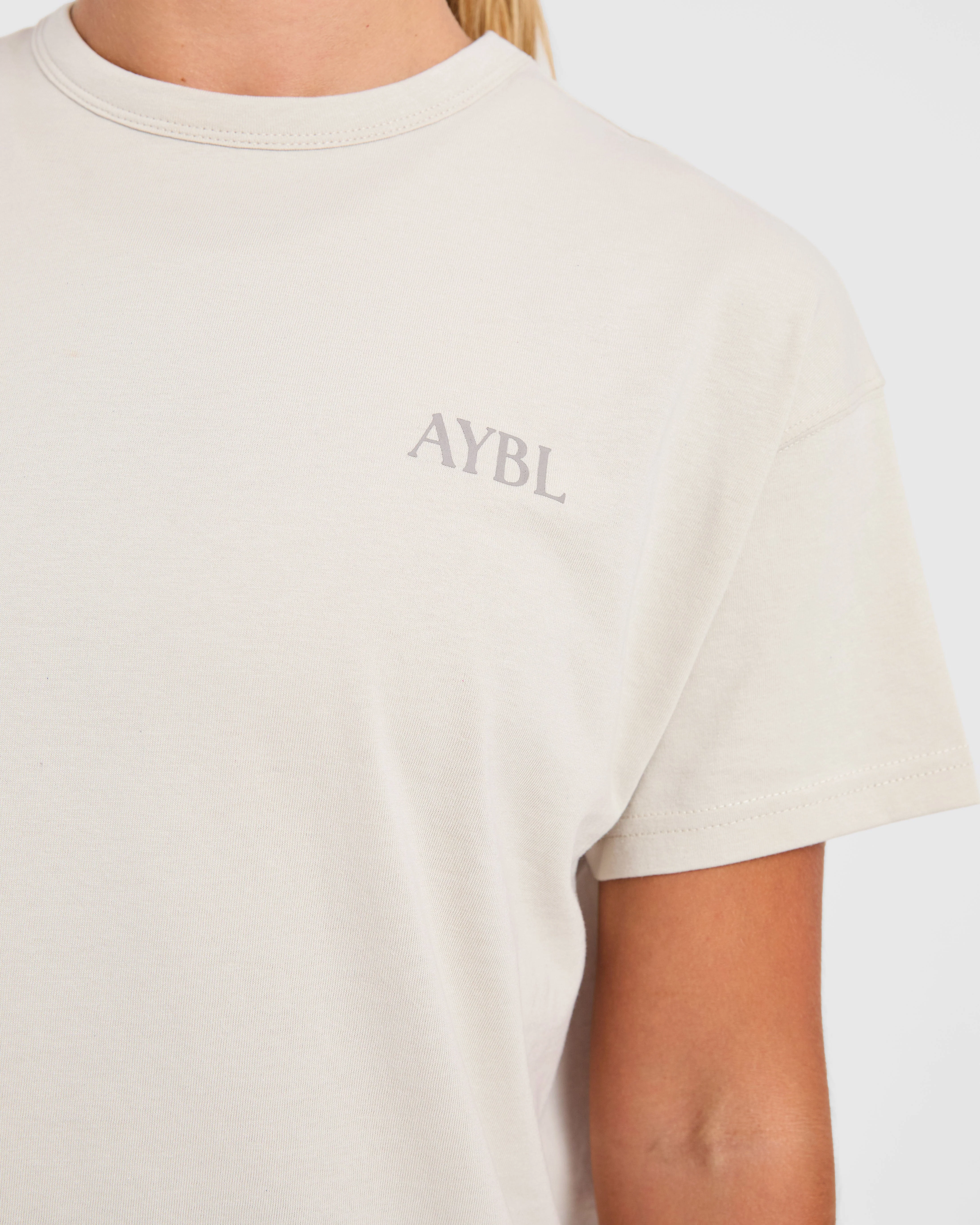 Athletics Club Oversized T Shirt - Taupe Beige - Image 5