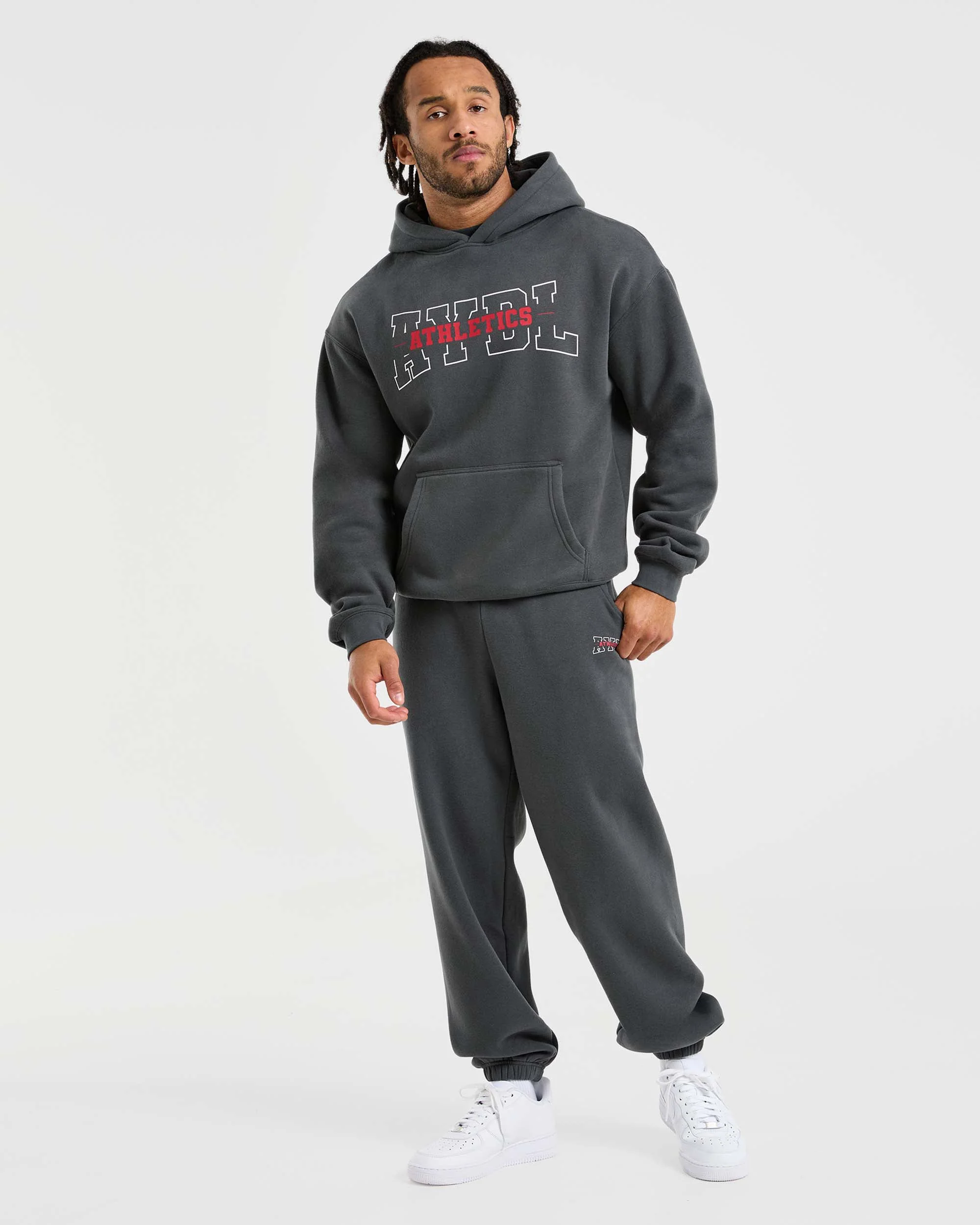 Athletics Oversized Hoodie - Charcoal - Image 3