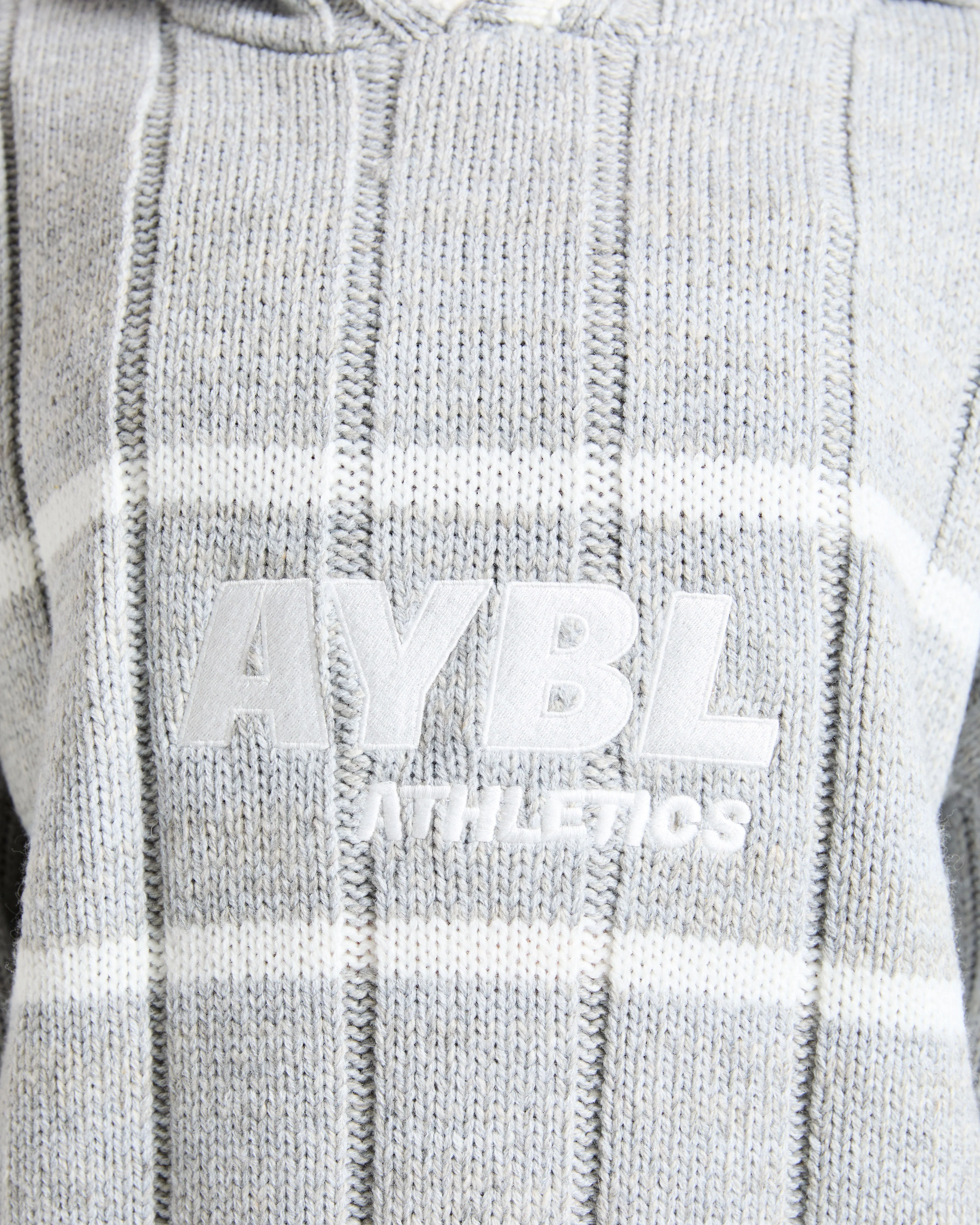 Athletics Oversized Knitted Hoodie - Gris Marl - Image 5