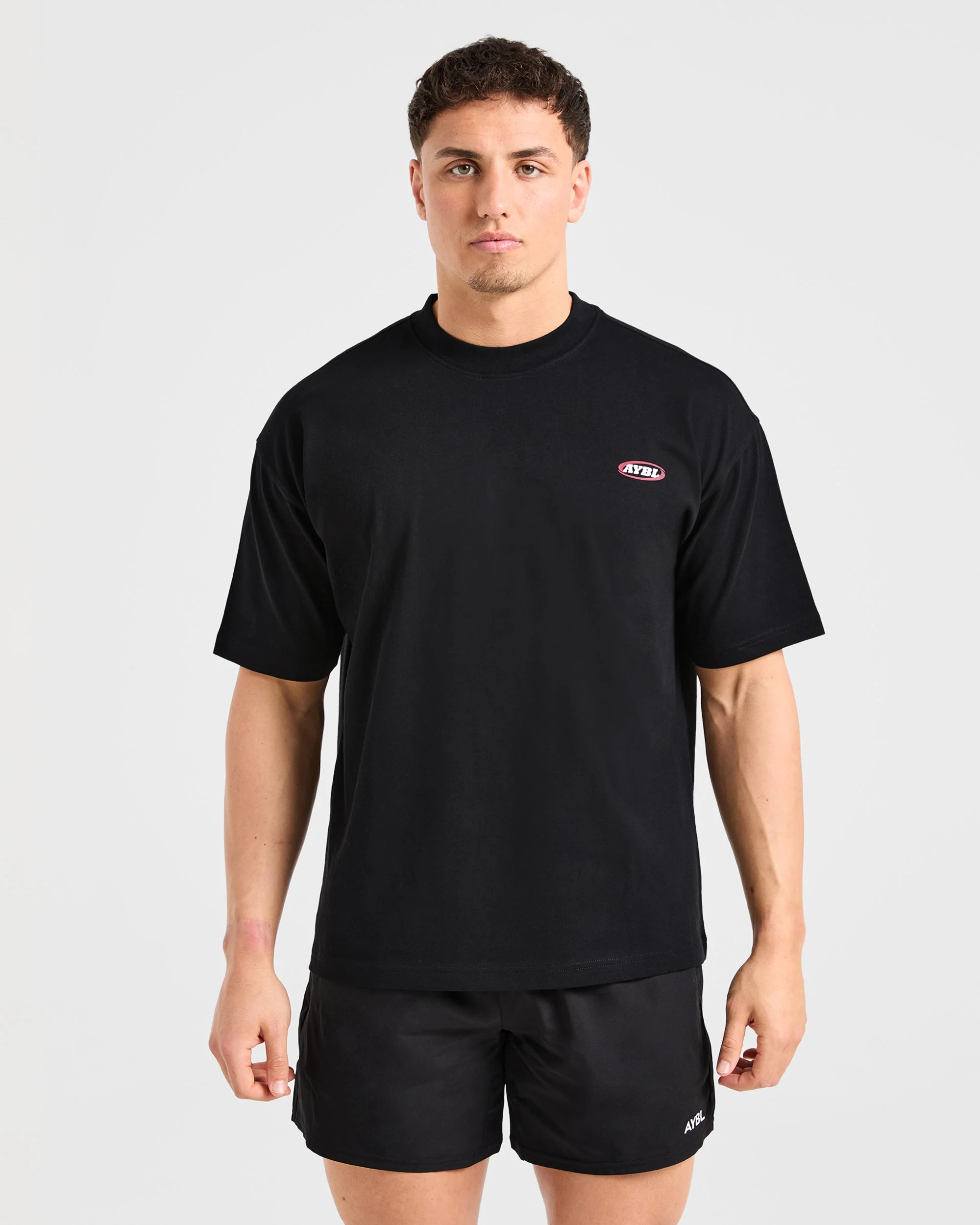 Athletics Script Oversized T Shirt - Noir - Image 2