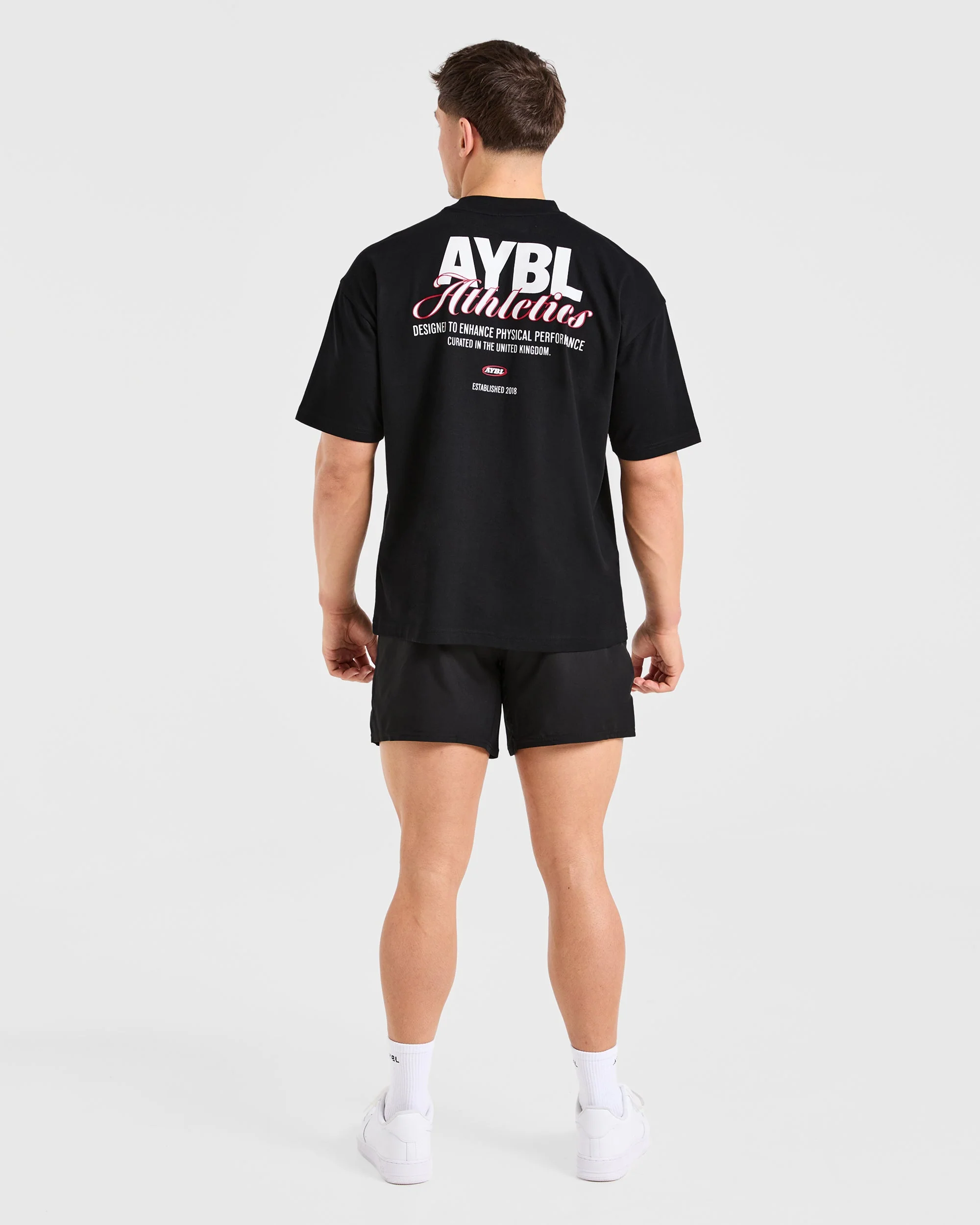 Athletics Script Oversized T Shirt - Noir - Image 3