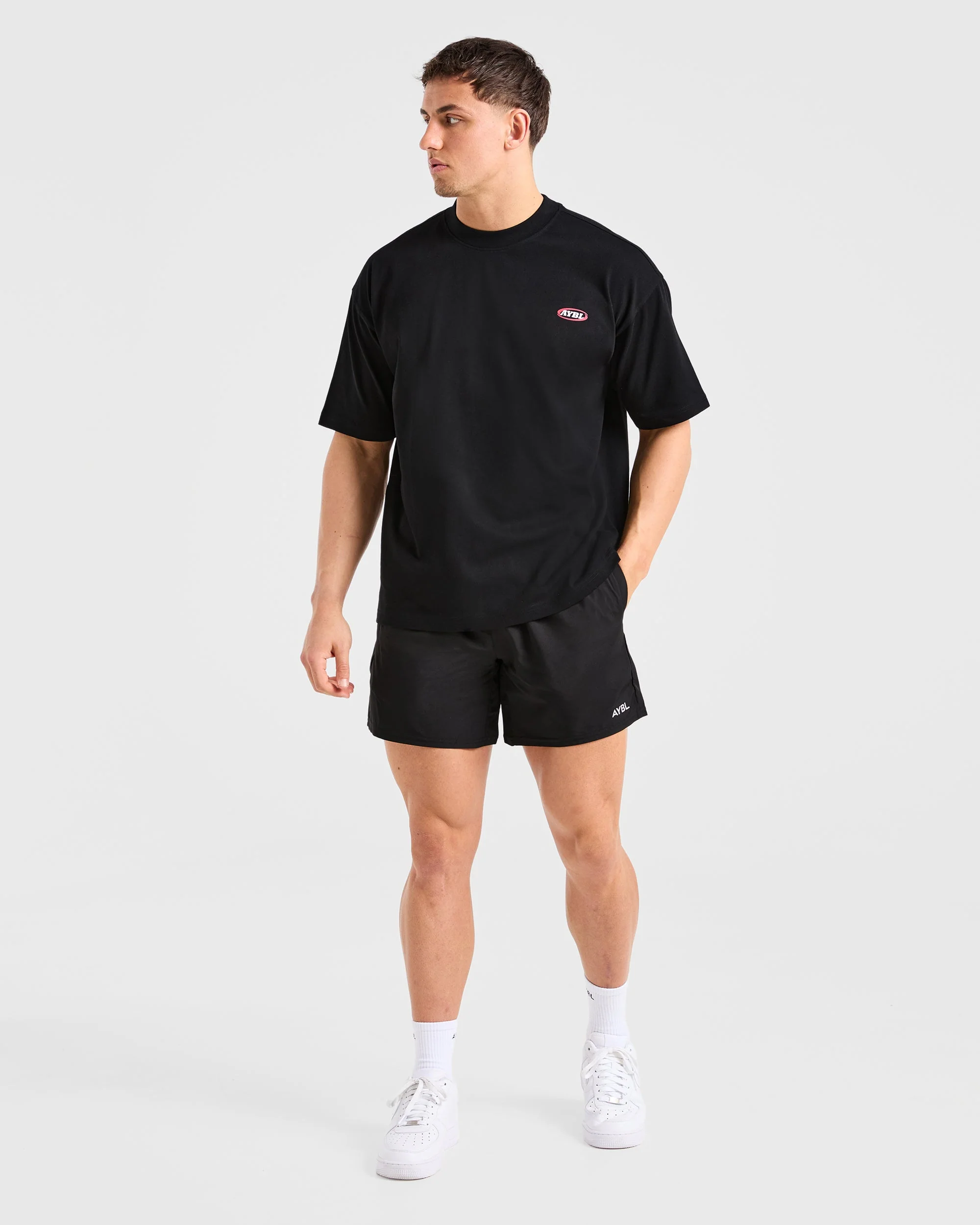 Athletics Script Oversized T Shirt - Noir - Image 4