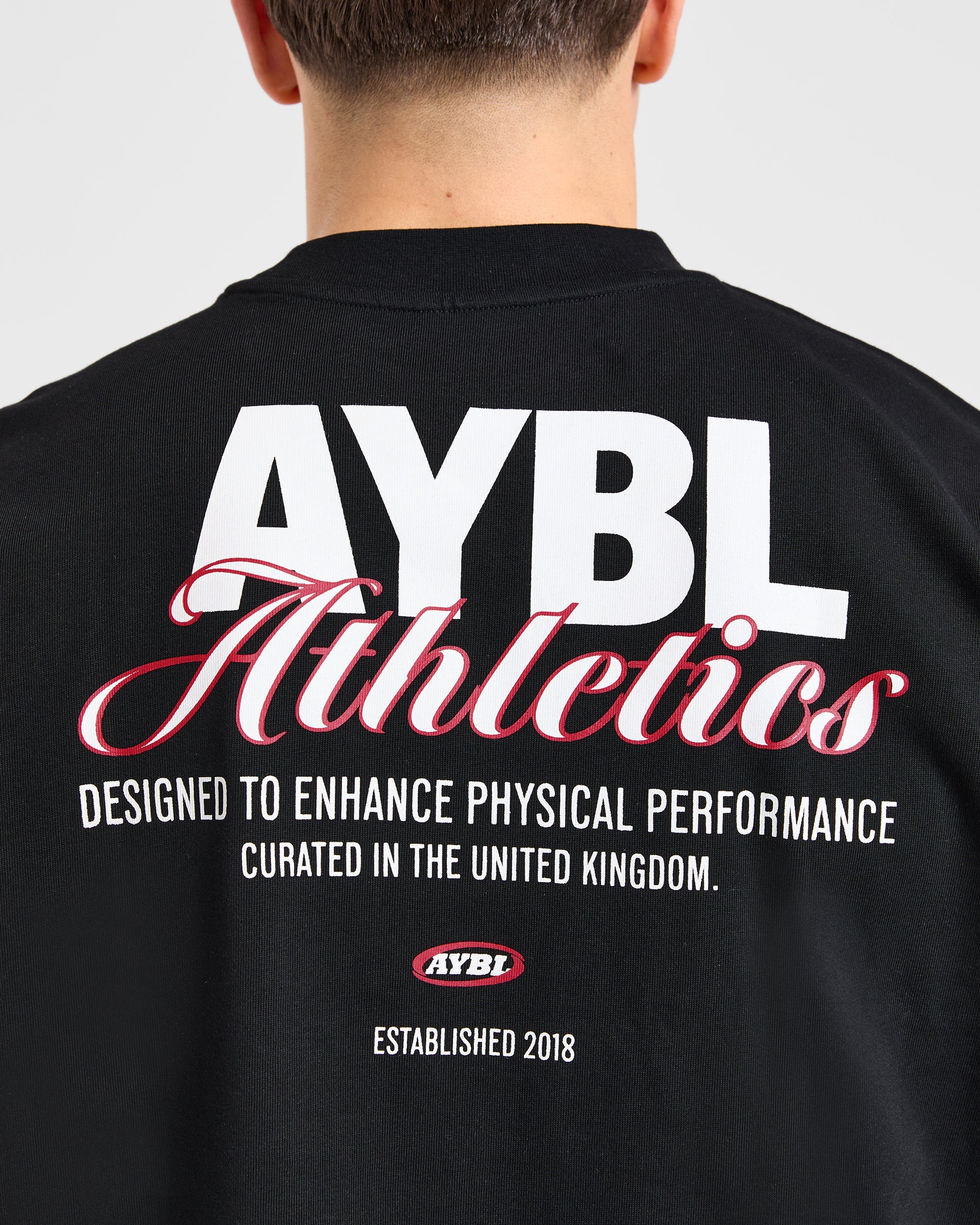 Athletics Script Oversized T Shirt - Noir - Image 5
