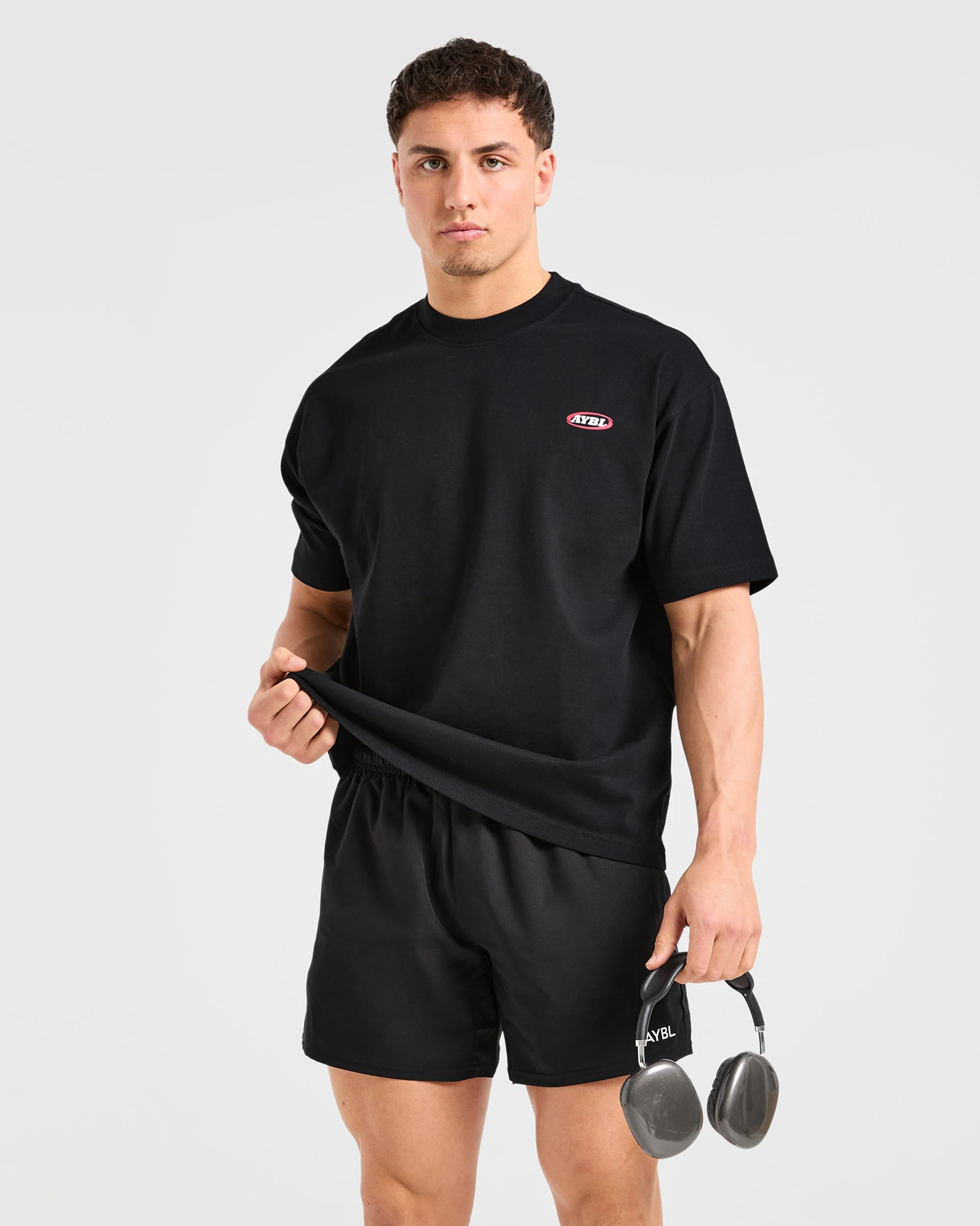 Athletics Script Oversized T Shirt - Noir - Image 8