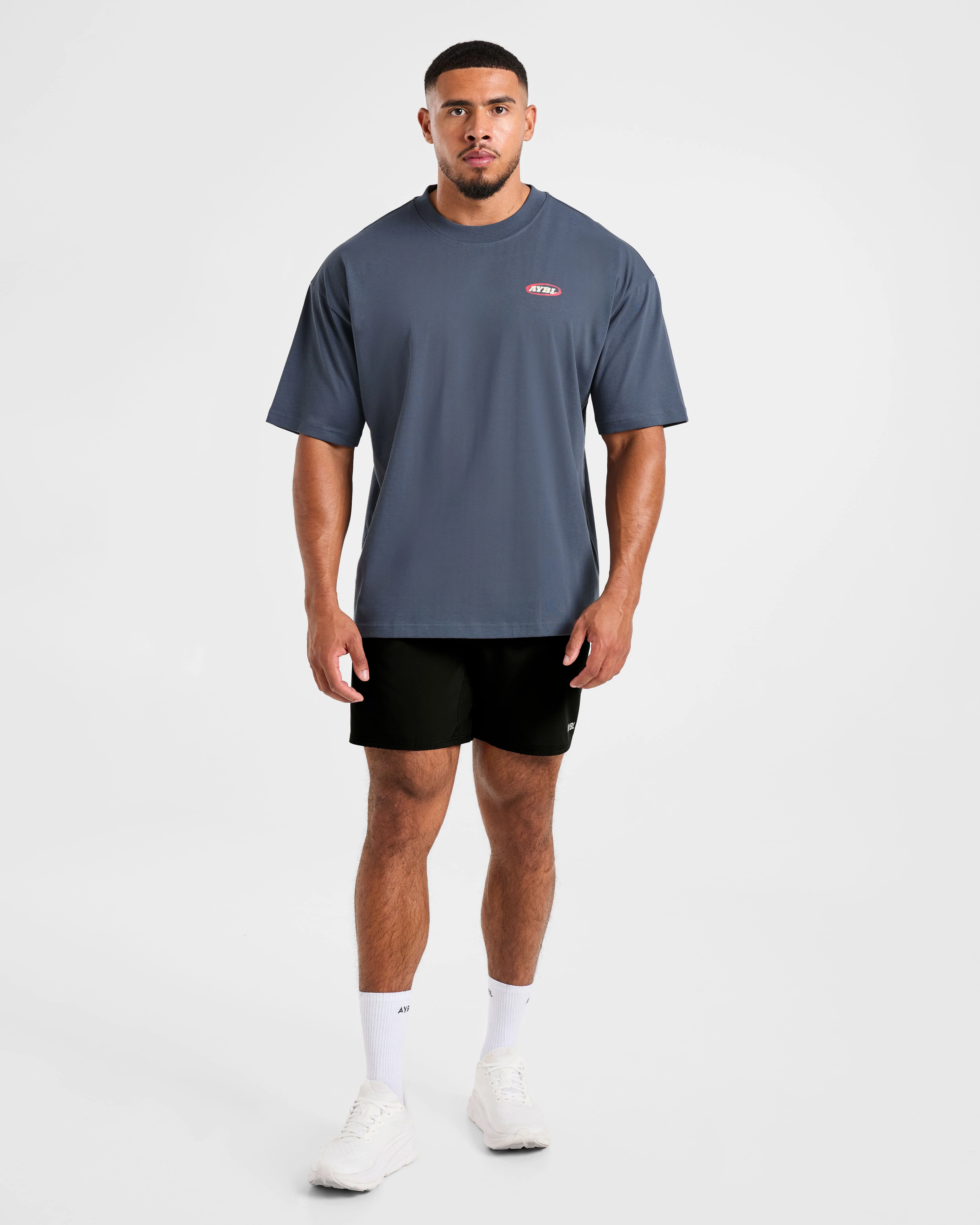 Athletics Script Oversized T Shirt - Vintage Bleu - Image 3