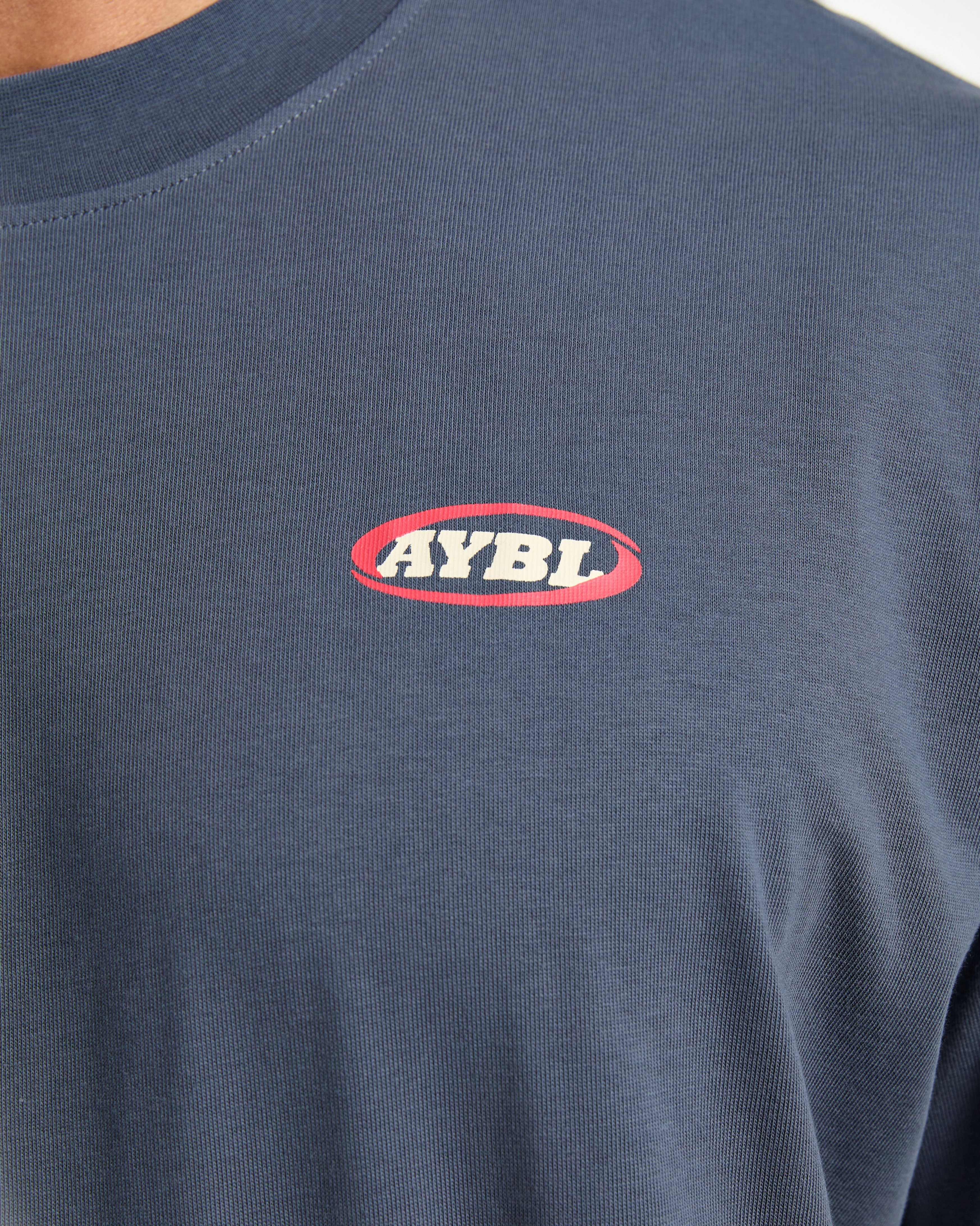Athletics Script Oversized T Shirt - Vintage Bleu - Image 5