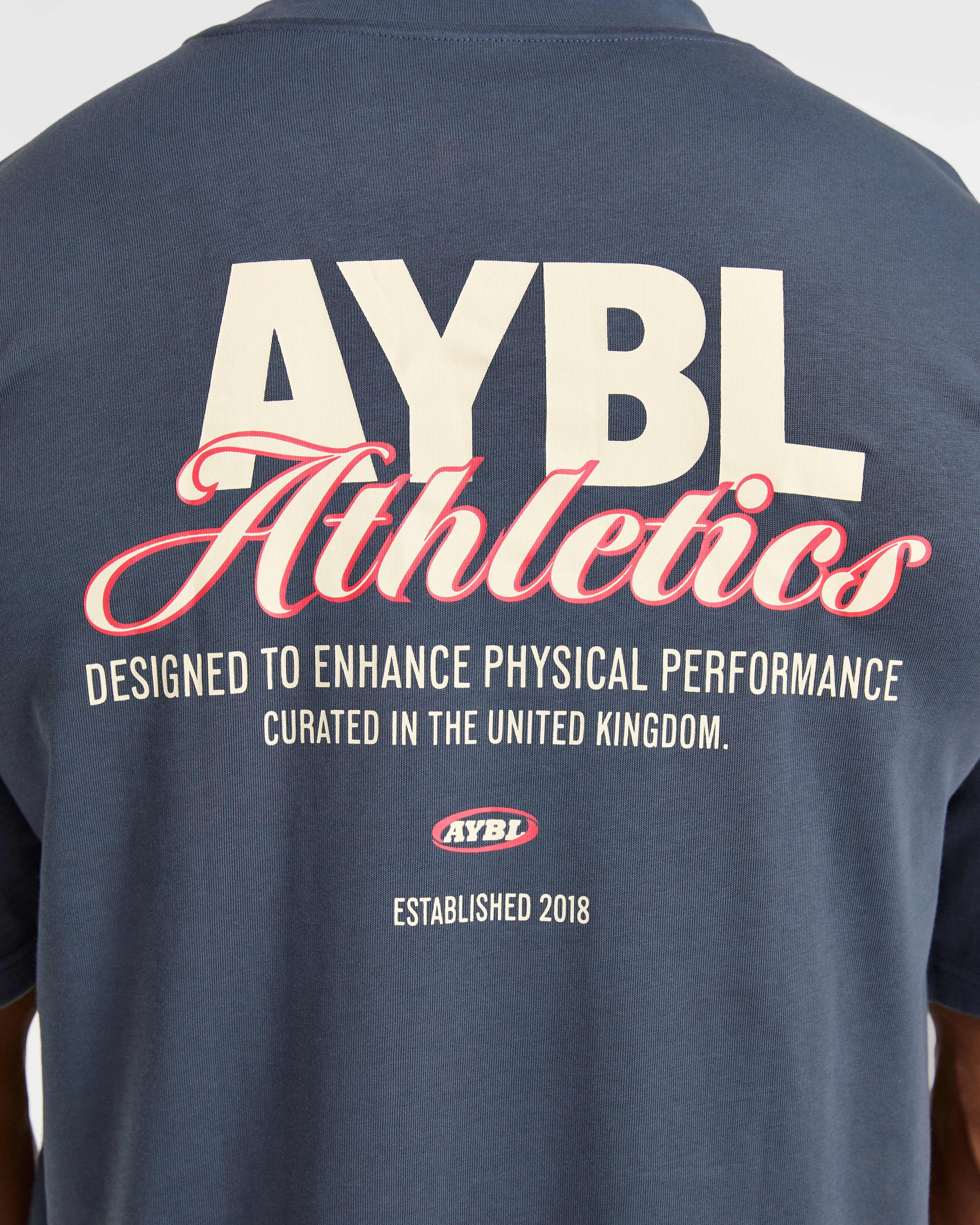 Athletics Script Oversized T Shirt - Vintage Bleu - Image 6