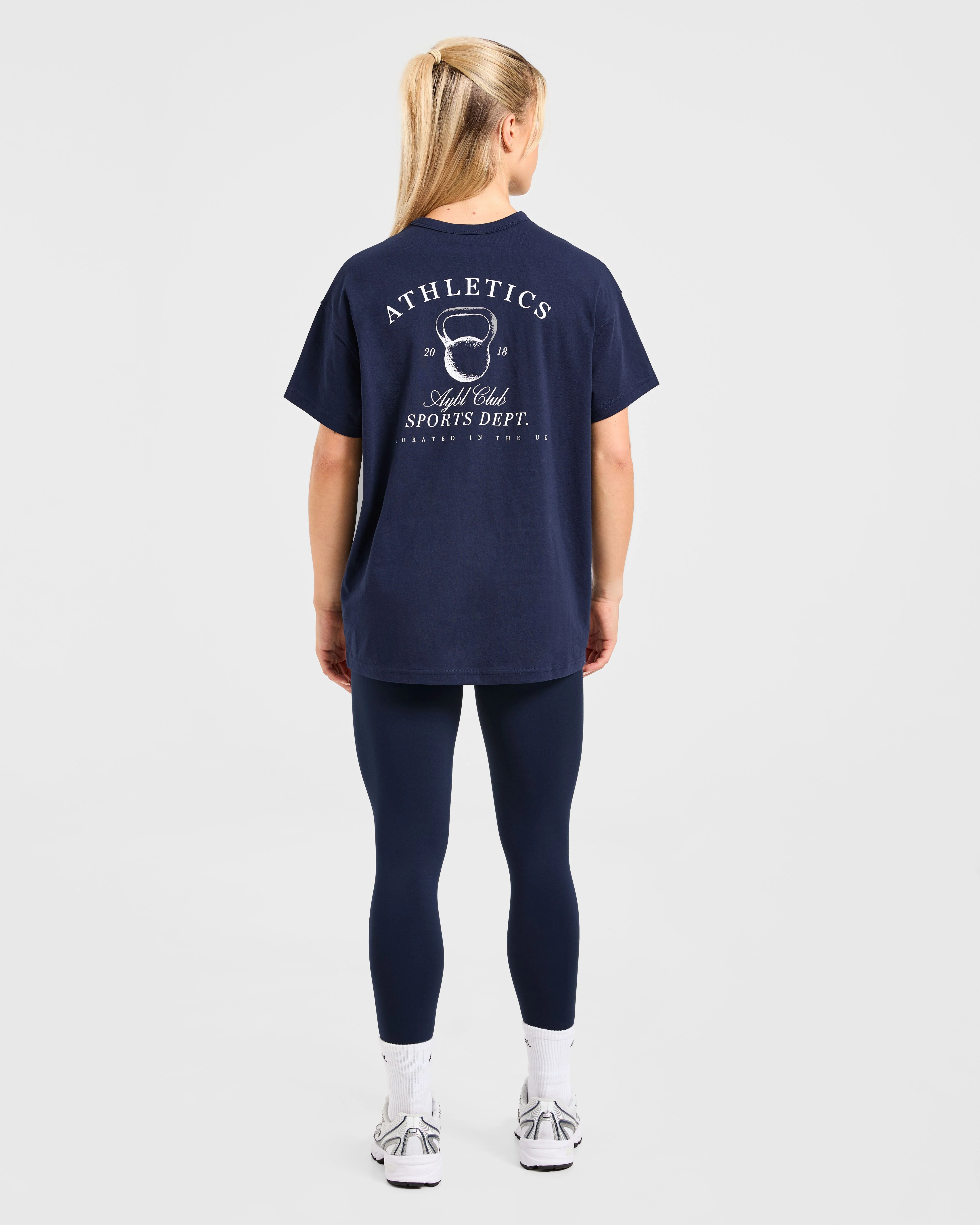 Athletics Sport Dept Oversized T Shirt - Navy - Image 4
